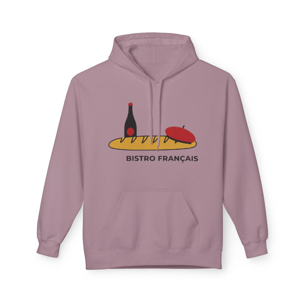 Bistro Français Hoodie — French Bistro Bread, Wine & Beret Graphic
