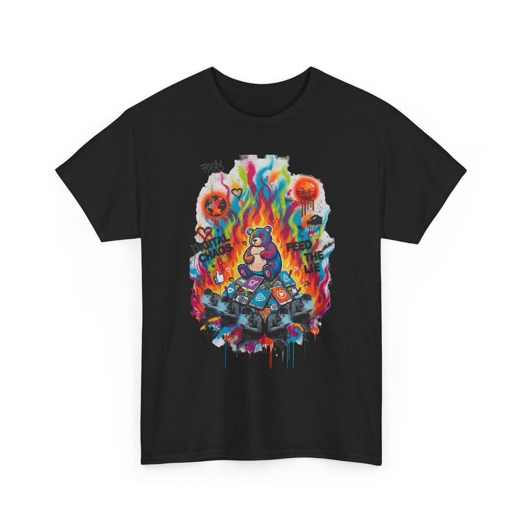 Colourful Cat Bonfire Graphic Tee