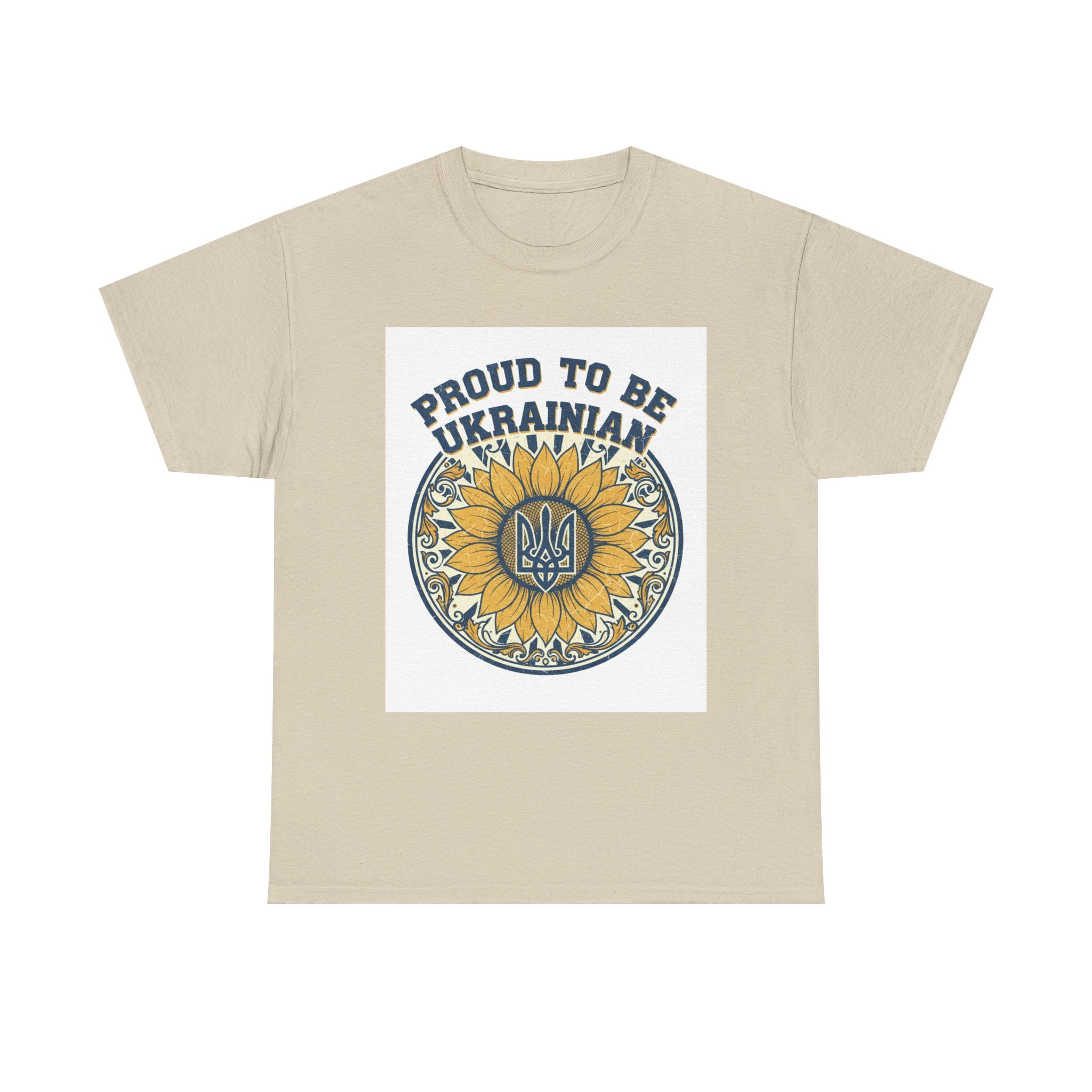 Proud to Be Ukrainian T-Shirt — Sunflower & Trident Pride Tee