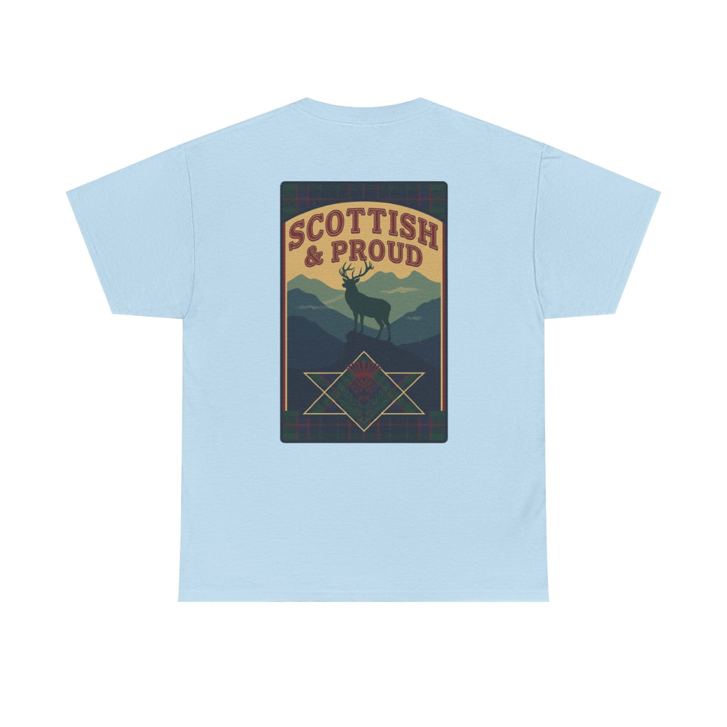 Scottish & Proud T‑Shirt — Retro Stag Scotland Flag Tee
