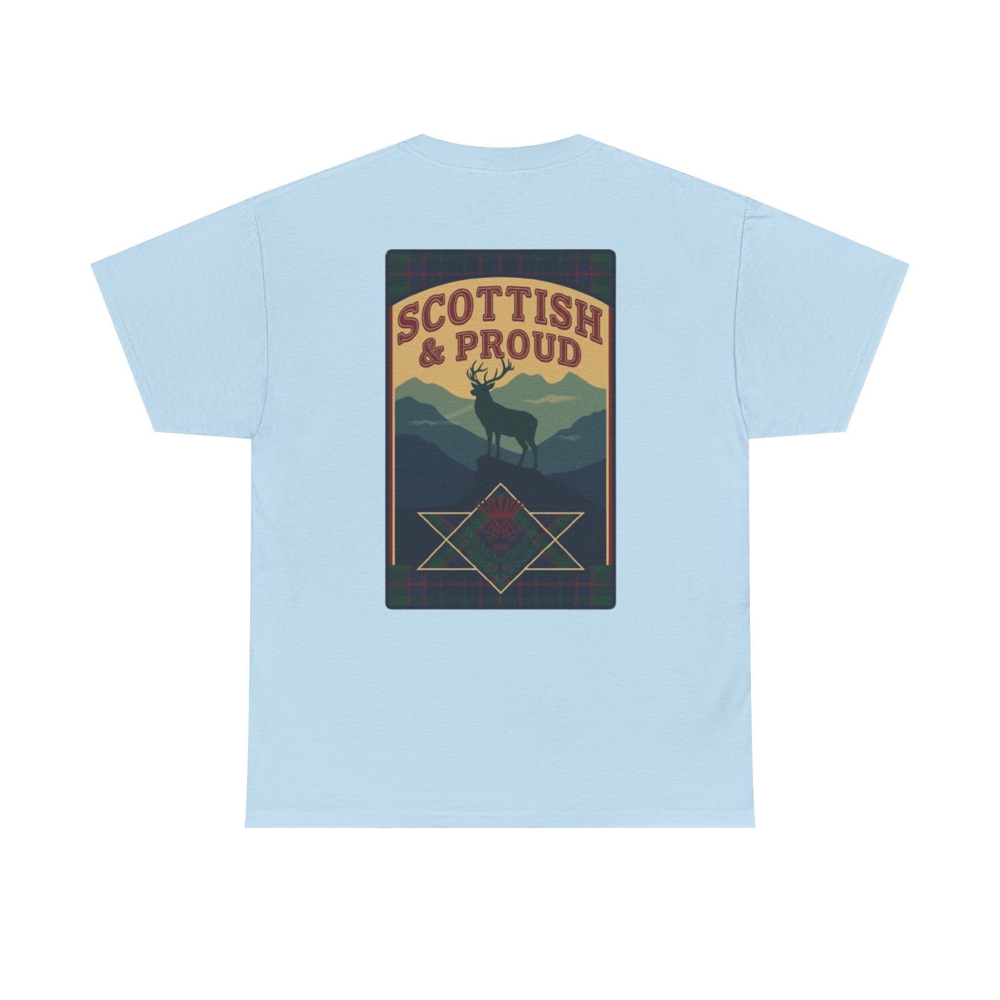 Scottish & Proud T‑Shirt — Retro Stag Scotland Flag Tee