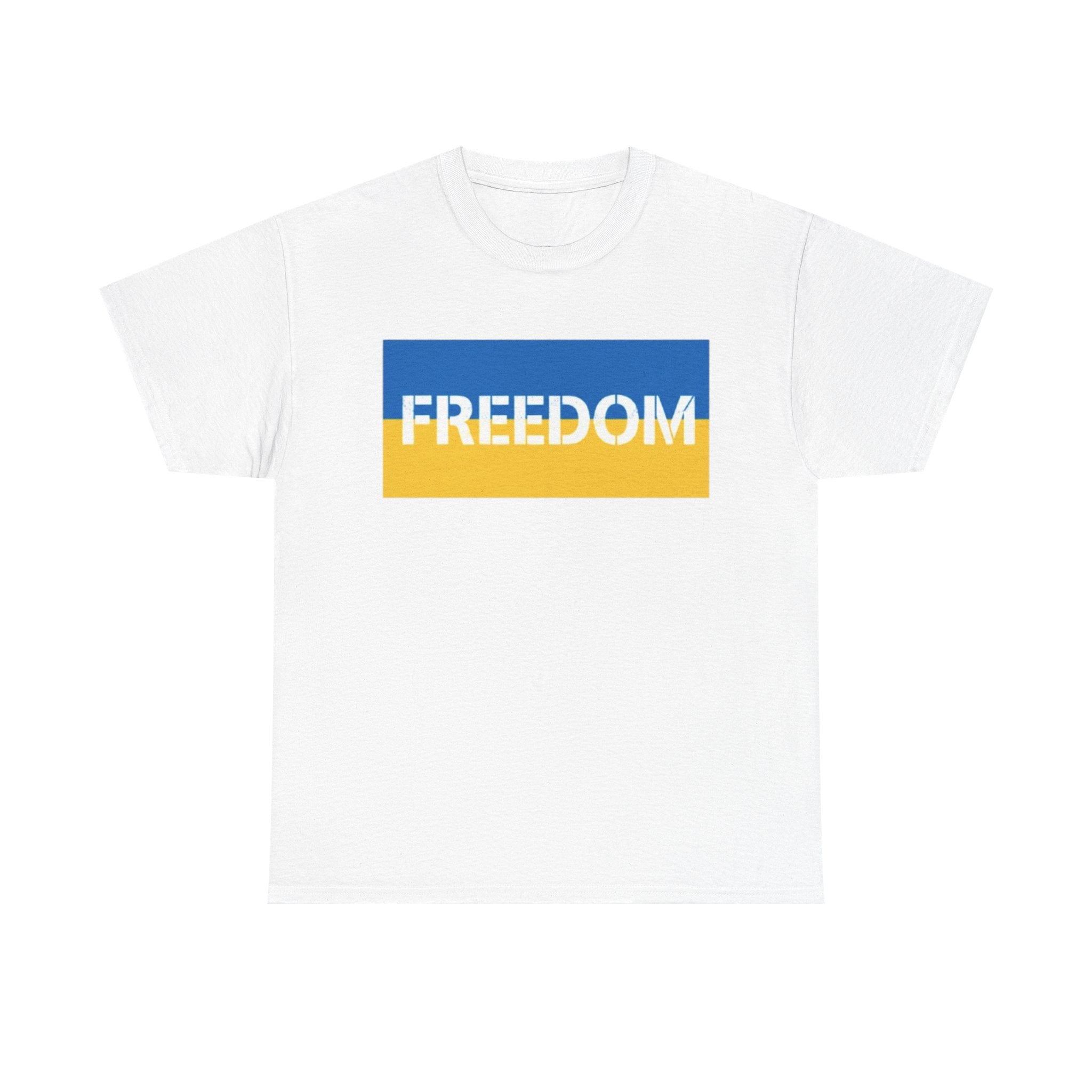 Freedom Flag T‑Shirt — Blue & Yellow Freedom Graphic Tee