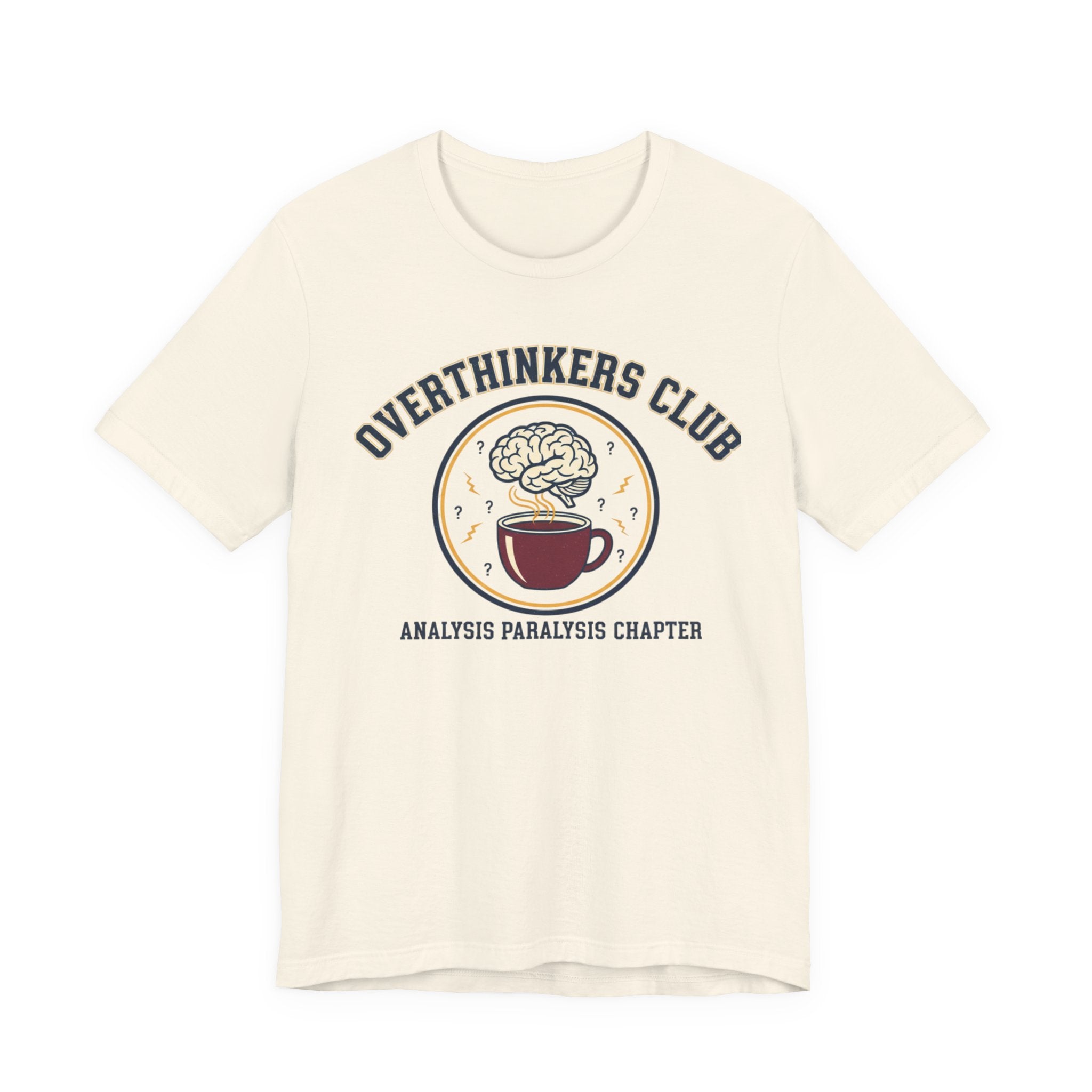 Overthinkers Club Tee | irony club shirt, varsity style shirt