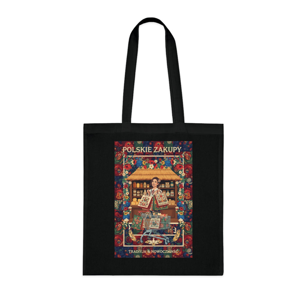 Polskie Zakupy Vintage Market Tote — Polish Folk Art Cotton Bag