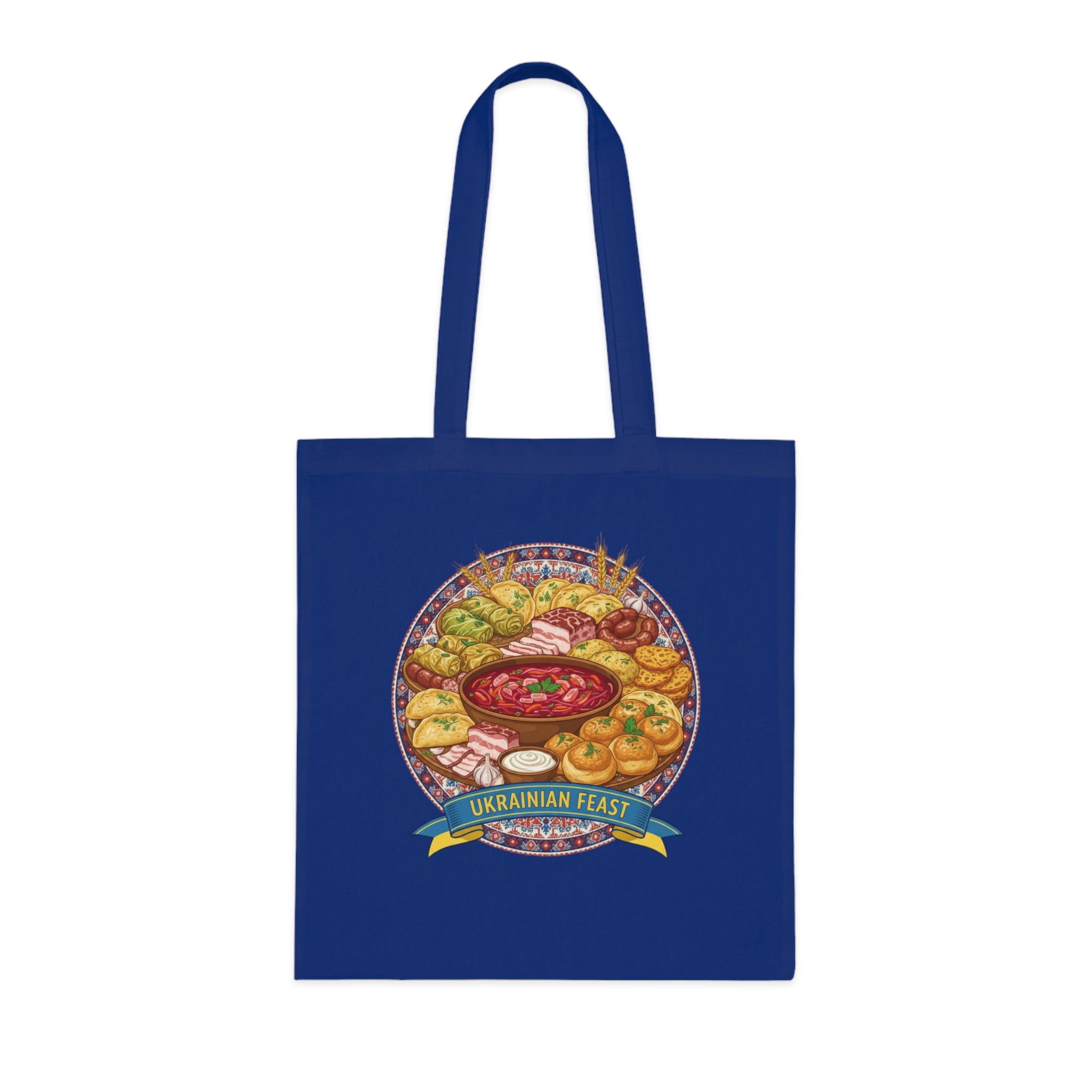 Ukrainian Feast Tote Bag — Illustrated Ukrainian Food Market Grocery Tote