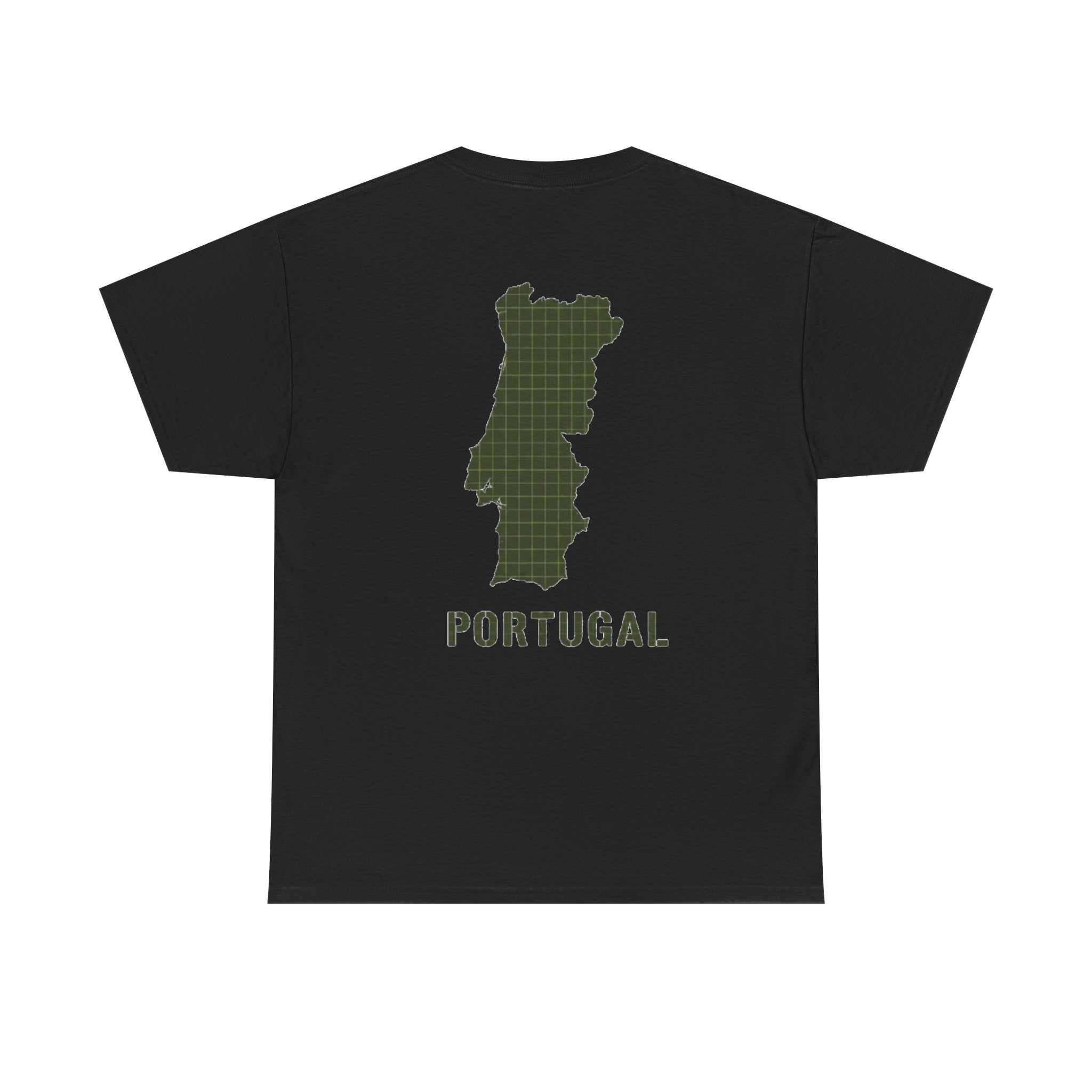 Portugal Map T-Shirt — Vintage Green Grid Portugal Tee
