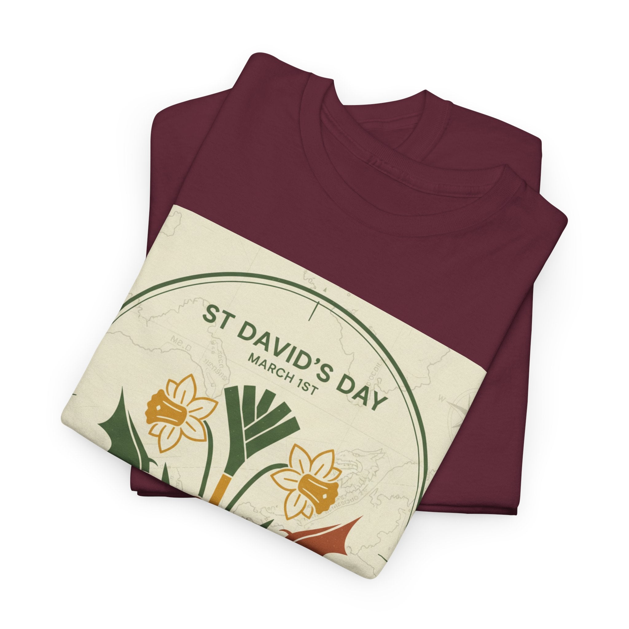 St. David's Day Floral Tee — Welsh Daffodil & Leek Celebration Shirt