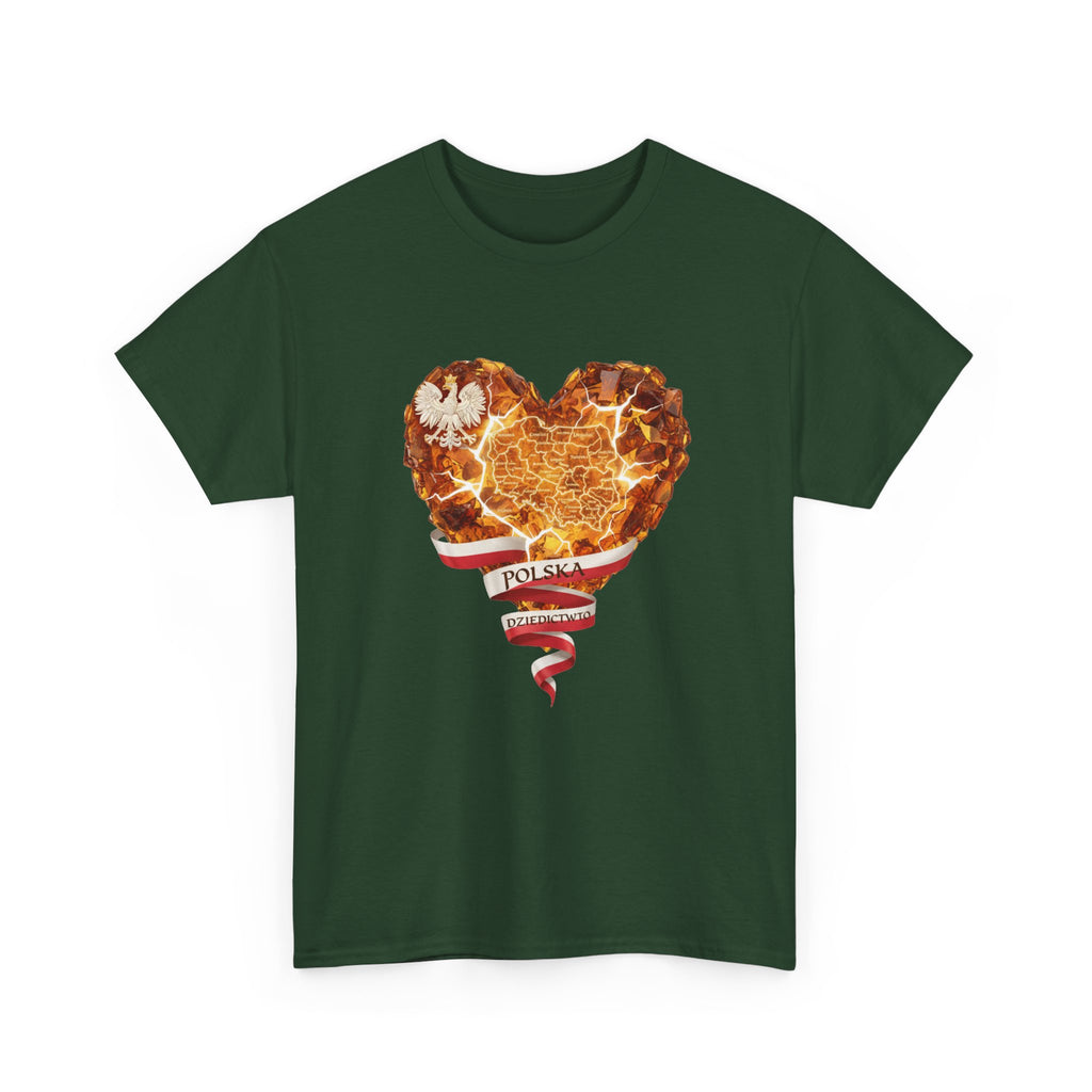 Polish Pride Heart Flame Tee | Polska Heritage T-Shirt