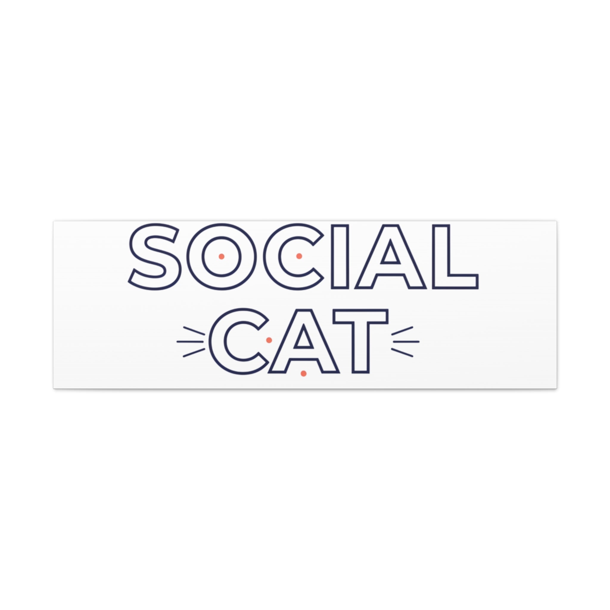 Anti Social Cat Club Canvas | Outline-Only Typography, Hollow Letter Art