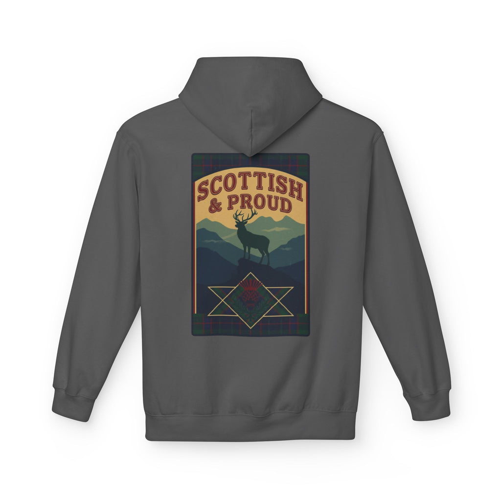 Scottish Hoodie — "Scottish & Proud" Vintage Stag Graphic Pullover