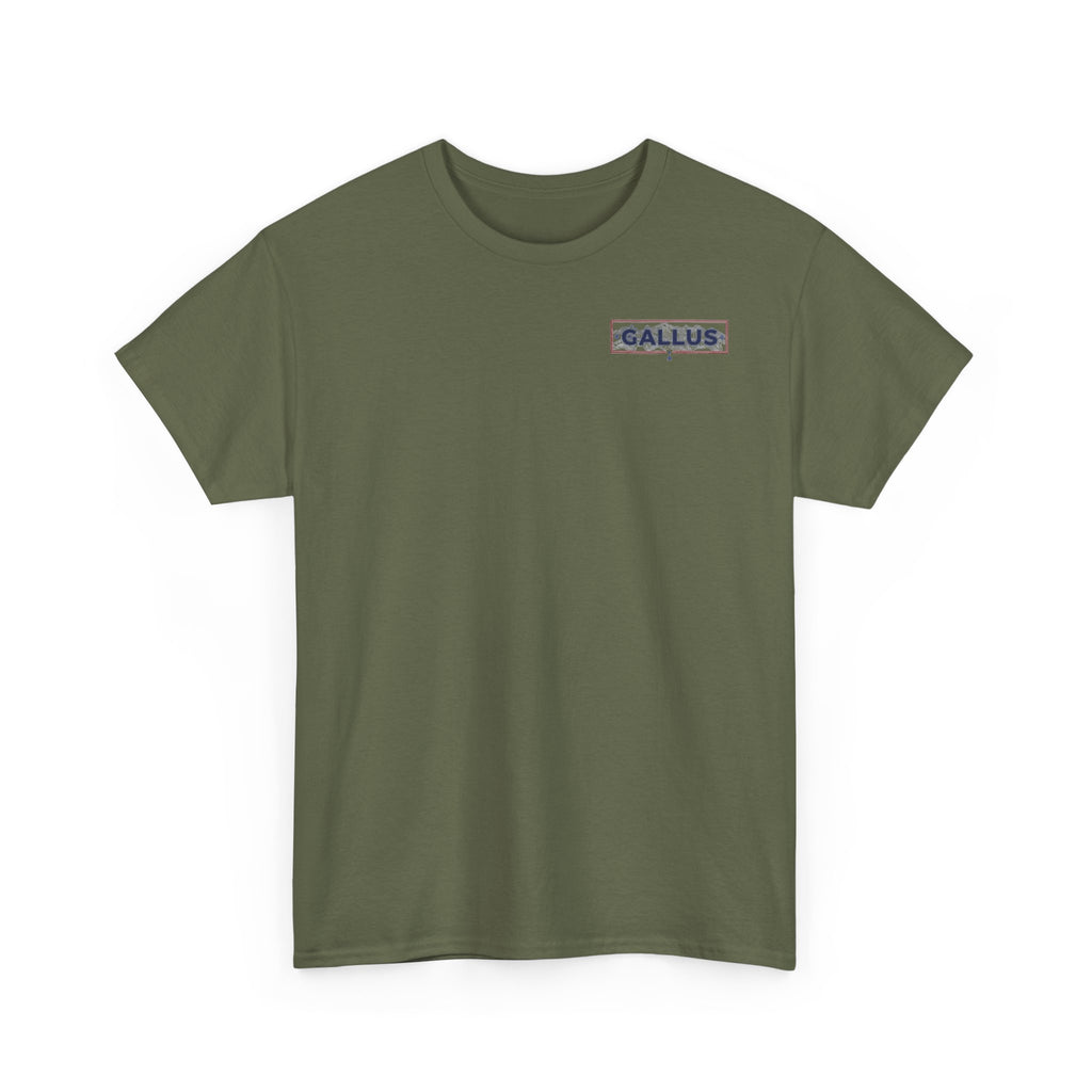 Gallus Logo T-Shirt — Minimal Retro Chest & Back Graphic Tee