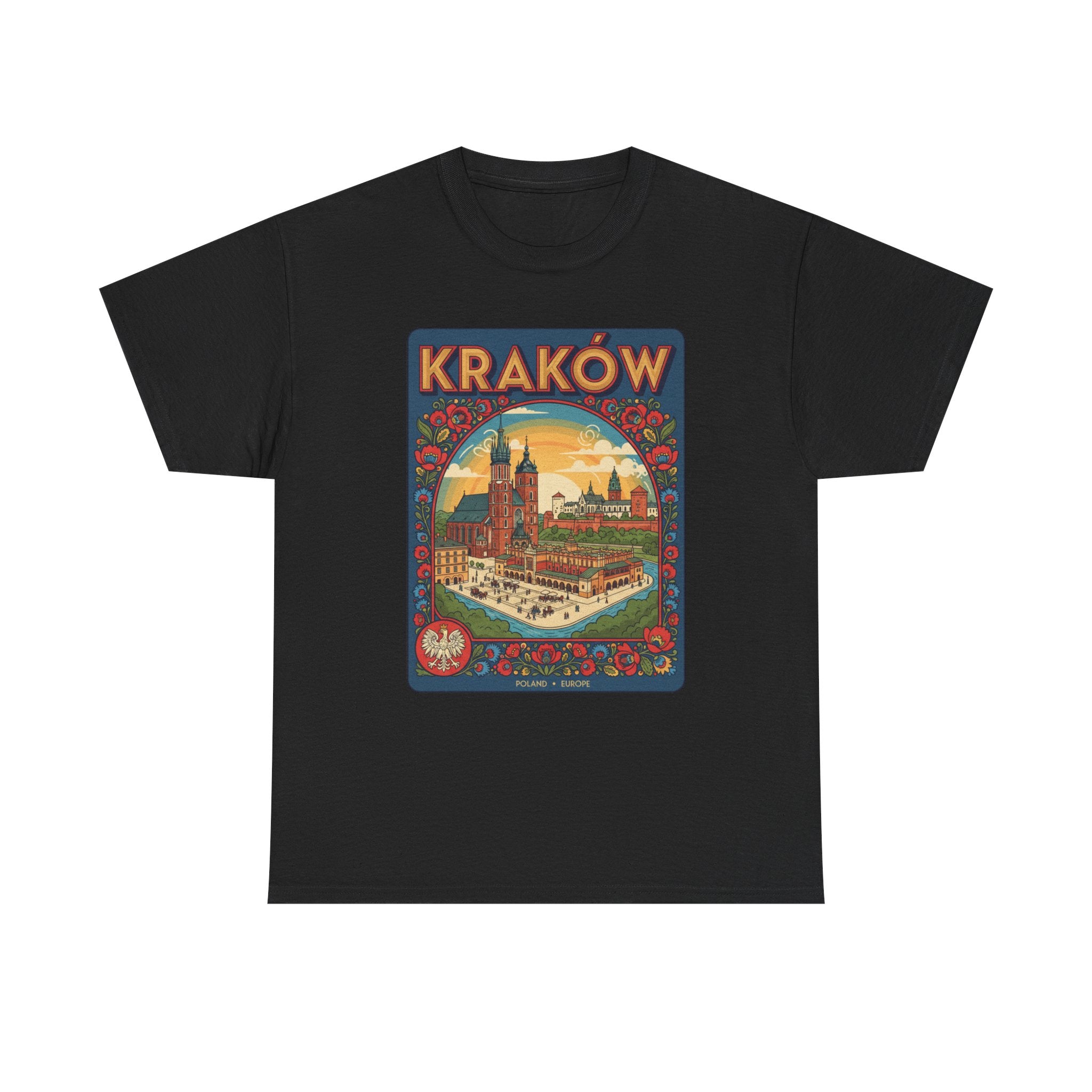 Kraków Vintage Travel T‑Shirt — Retro Polish Cityscape Tee