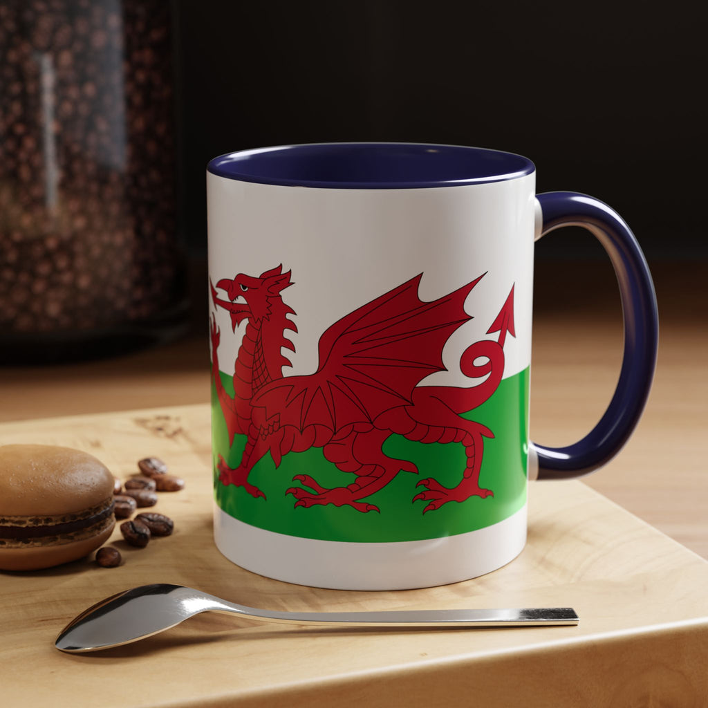 Wales Flag Accent Coffee Mug (11/15oz) – Red Welsh Dragon Tea & Coffee Cup