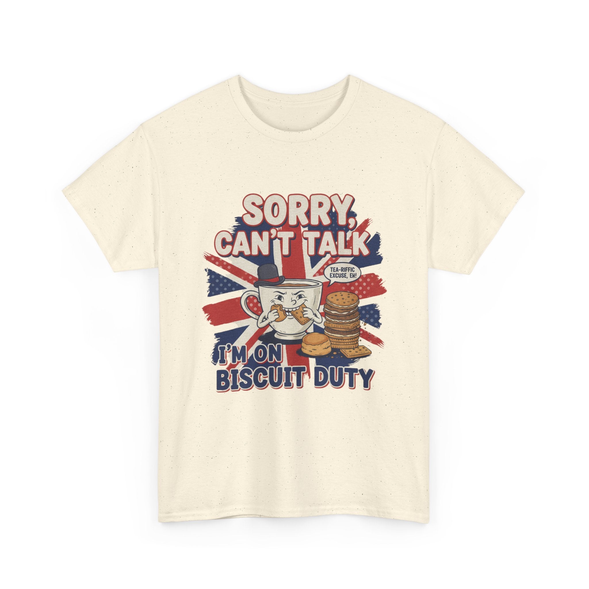 Biscuit Duty T‑Shirt - "Sorry Can't Talk, I'm On Biscuit Duty" British Tea & Biscuit Graphic Tee
