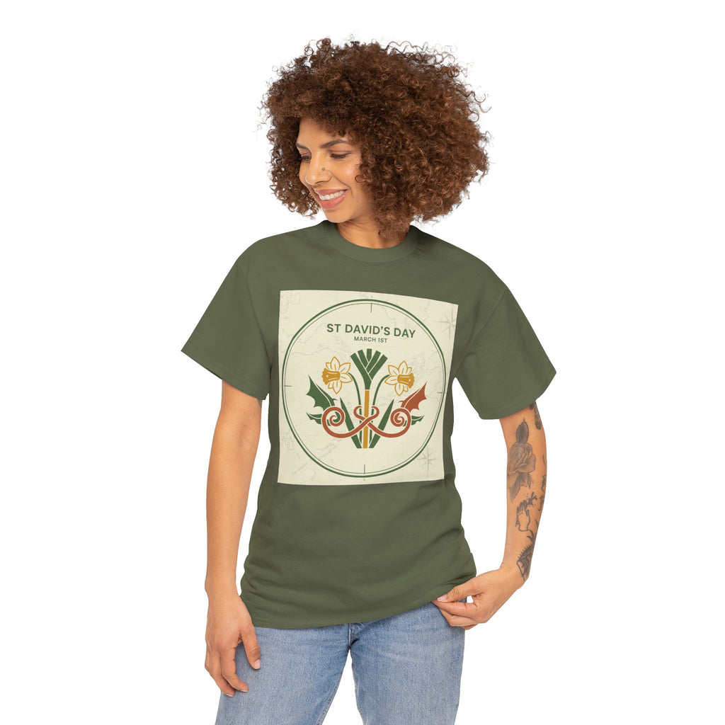 St. David's Day Floral Tee — Welsh Daffodil & Leek Celebration Shirt
