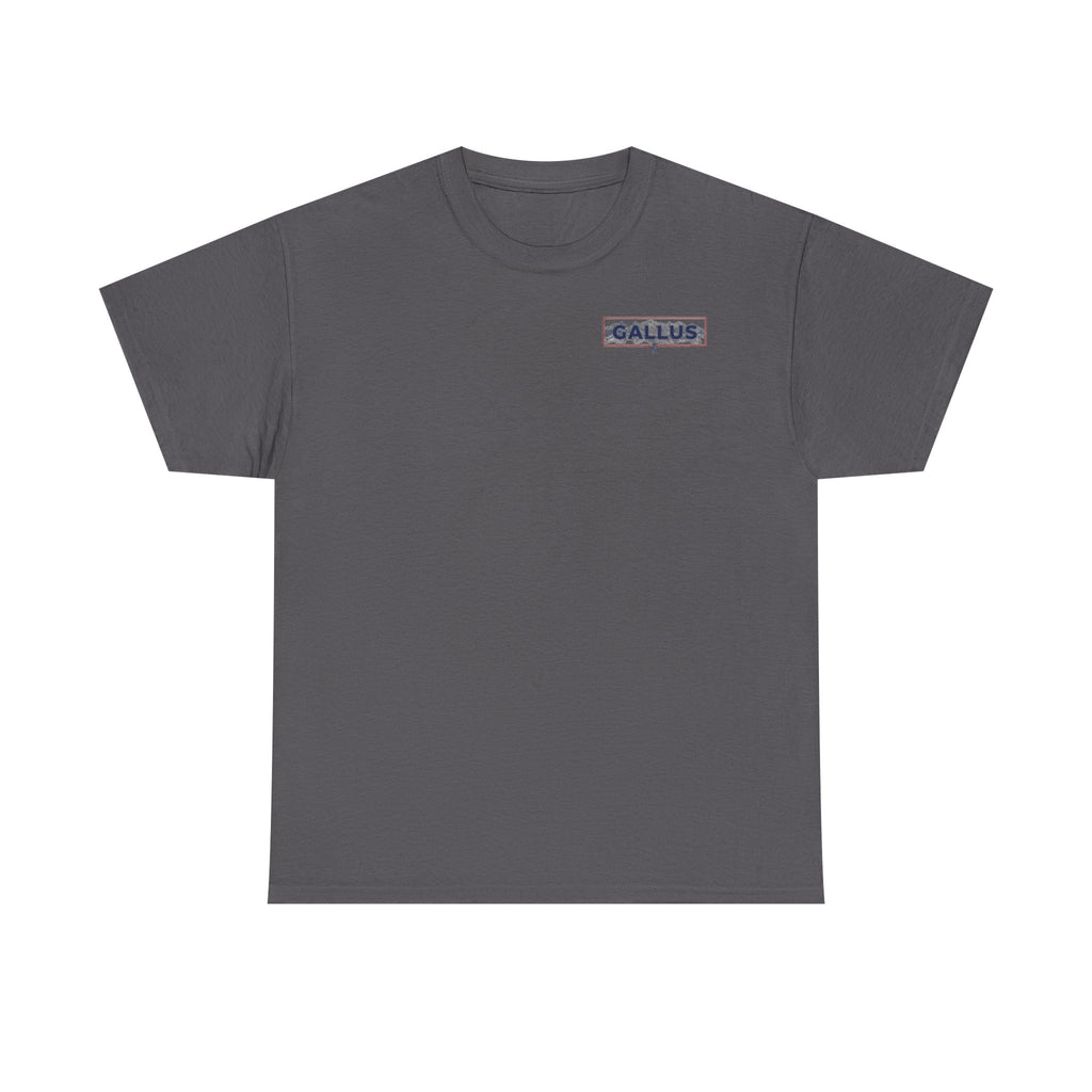 Gallus Logo T-Shirt — Minimal Retro Chest & Back Graphic Tee