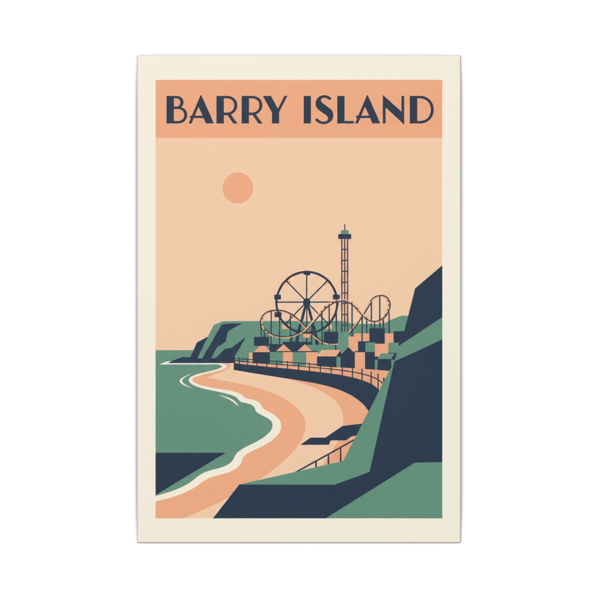 Barry Island Vintage Travel Poster Canvas
