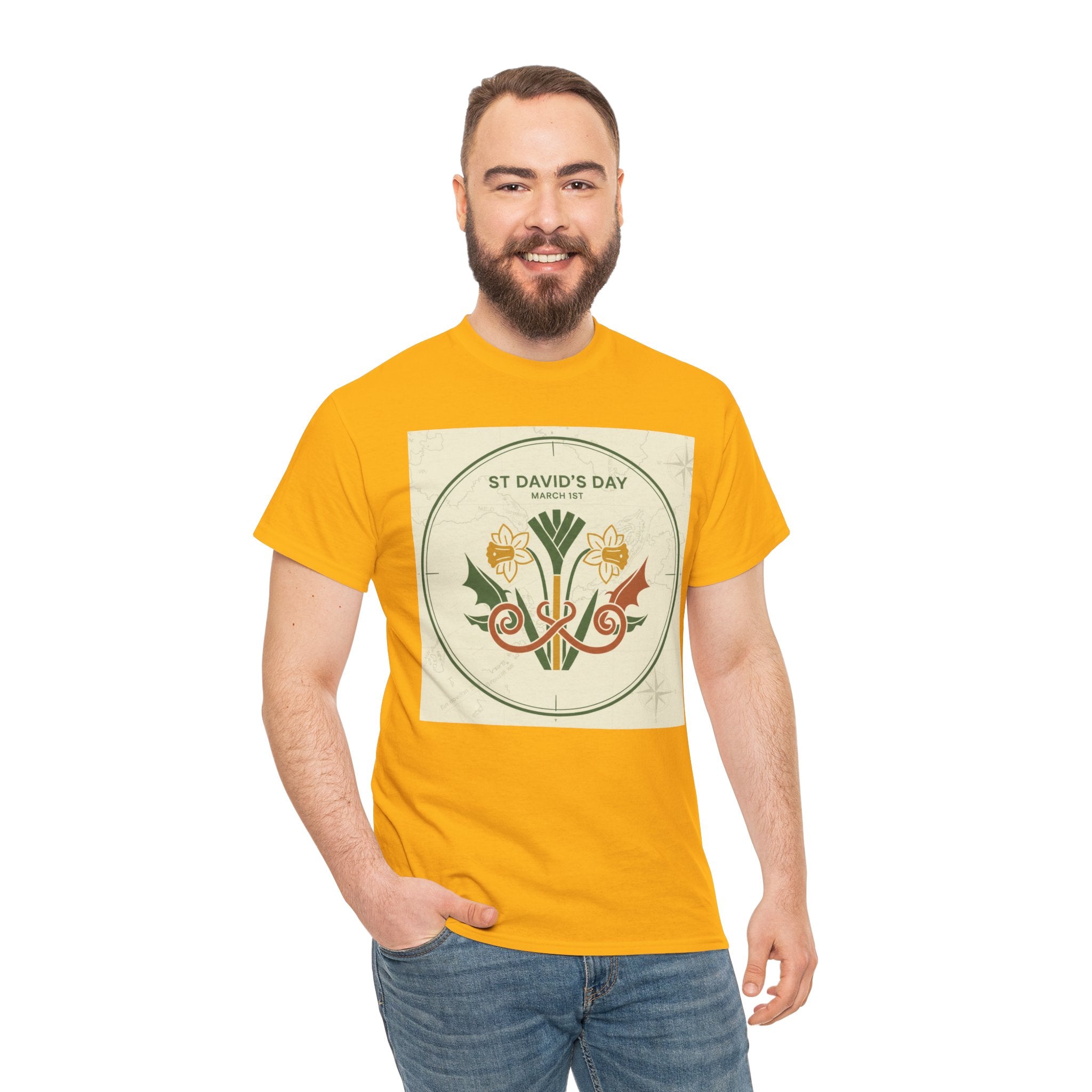 St. David's Day Floral Tee — Welsh Daffodil & Leek Celebration Shirt
