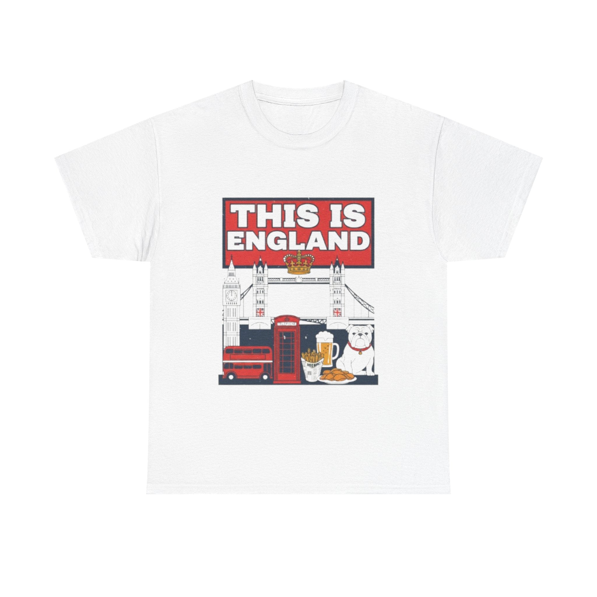 This Is England Graphic Tee — London Icons Shirt (Telephone Box, Double-Decker, Pub)