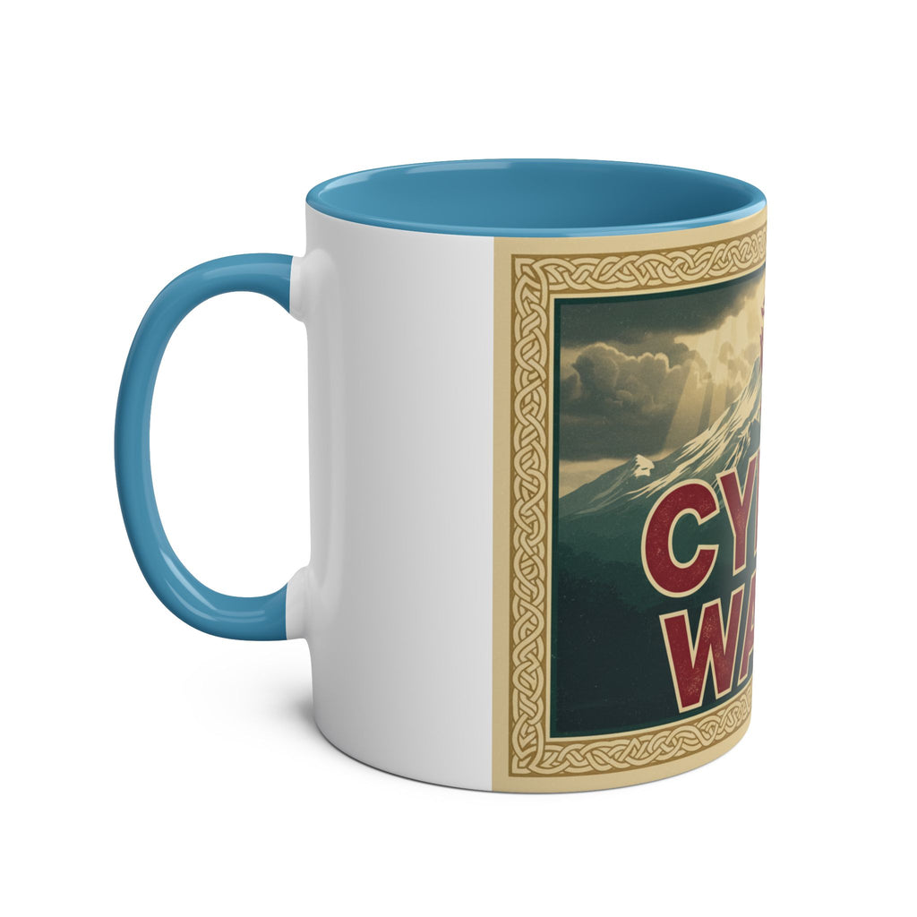 Cymru Wales Coffee Mug — Red Two-Tone 11oz Welsh Dragon Mug