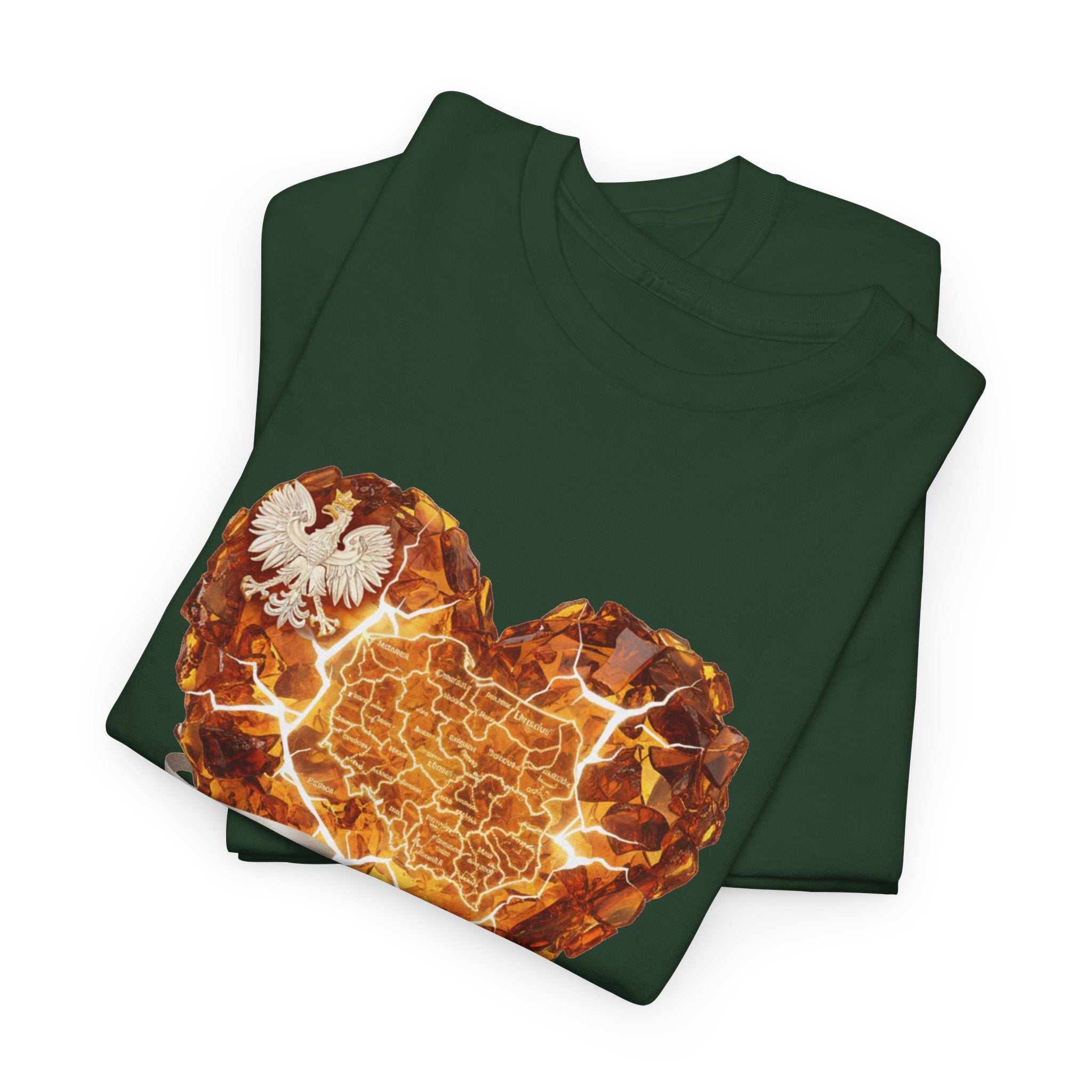 Polish Pride Heart Flame Tee | Polska Heritage T-Shirt