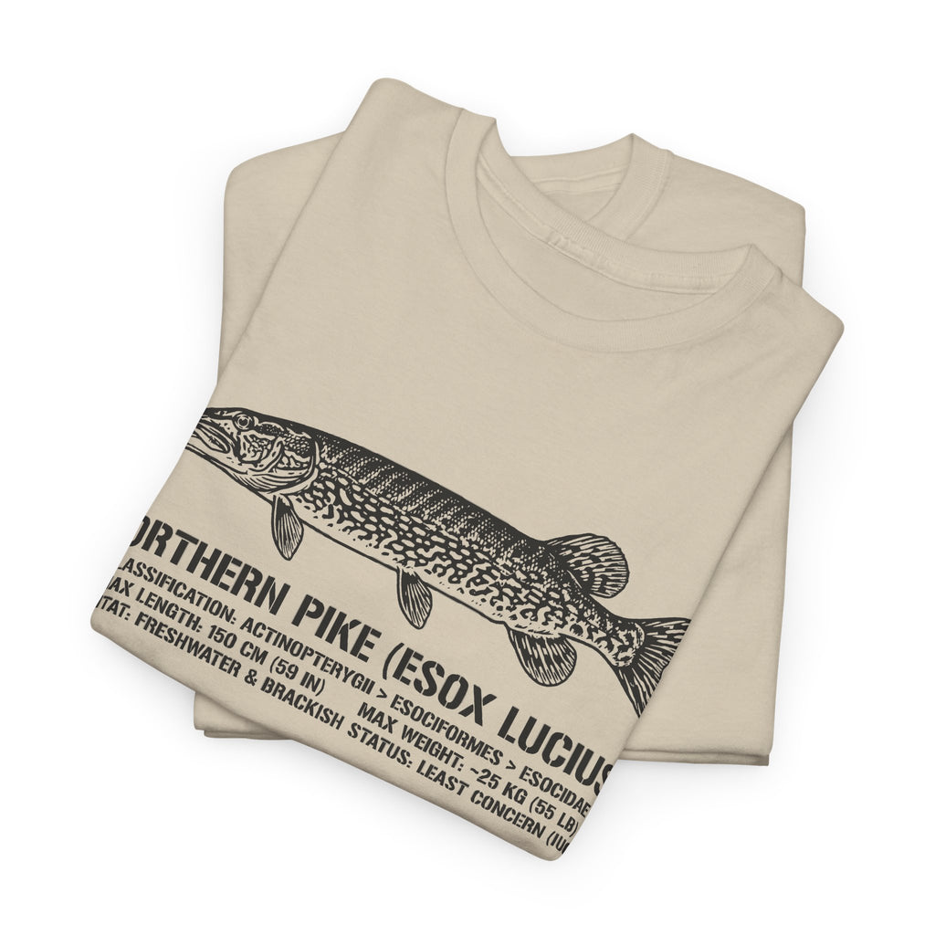Northern Pike Illustration Tee — "Northern Pike (Esox Lucius)" Fishing Shirt