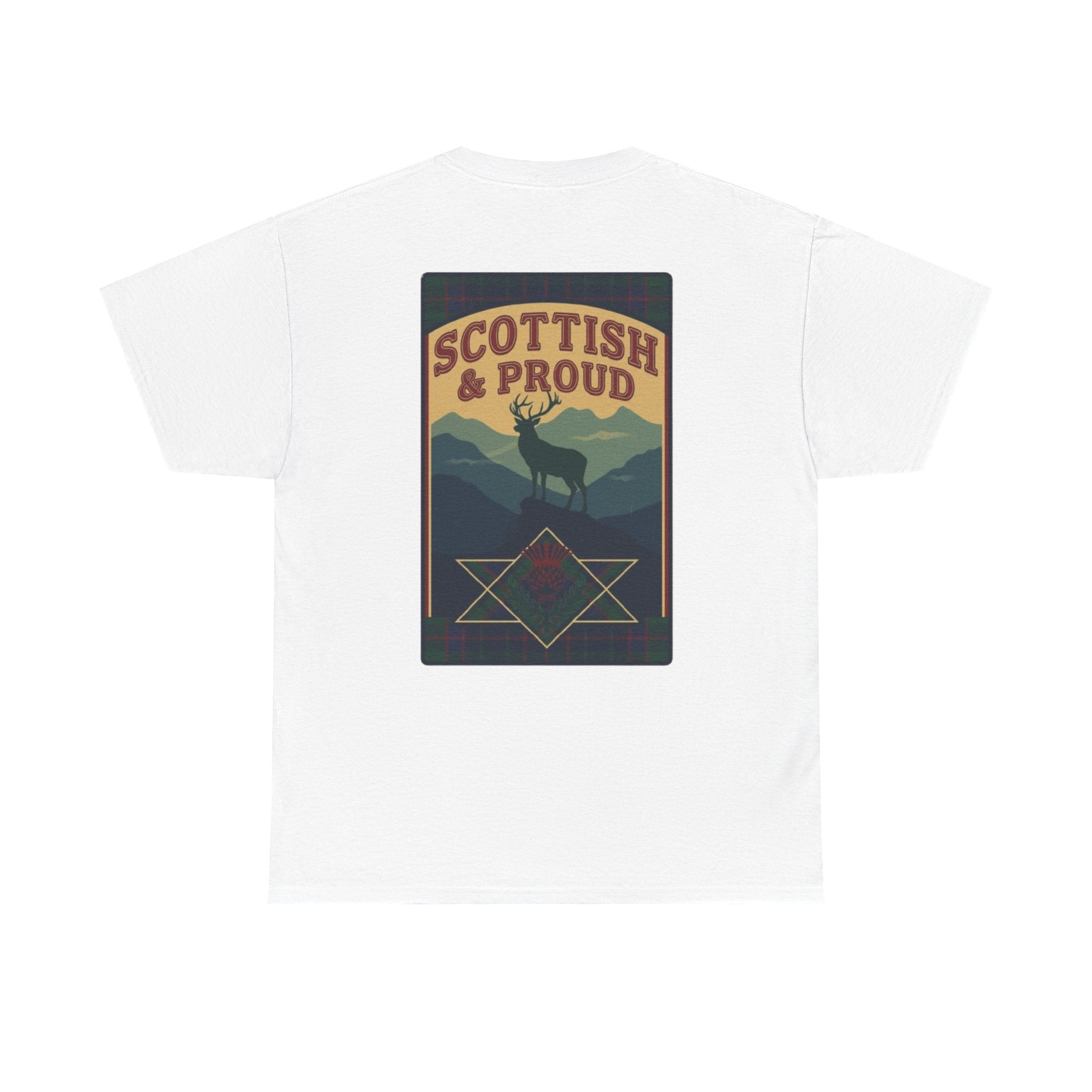 Scottish & Proud T‑Shirt — Retro Stag Scotland Flag Tee