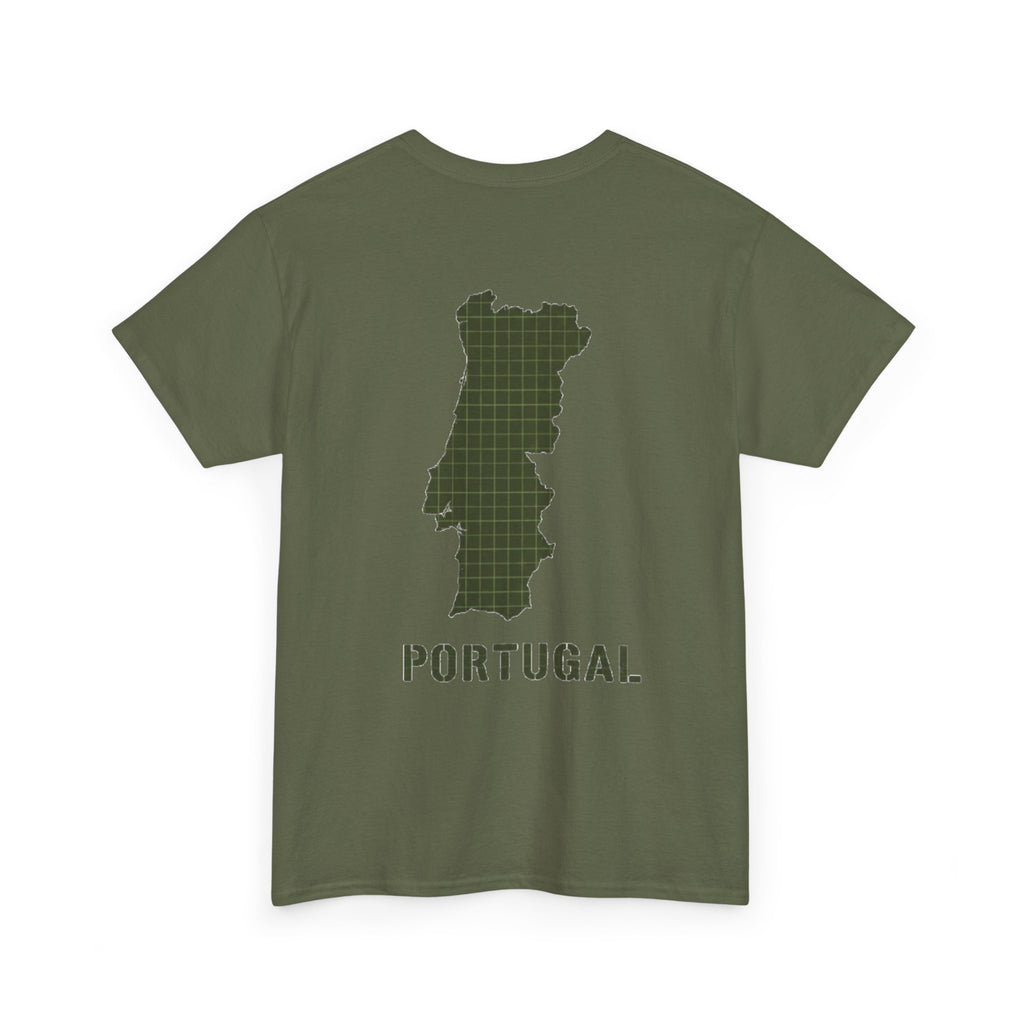 Portugal Map T-Shirt — Vintage Green Grid Portugal Tee