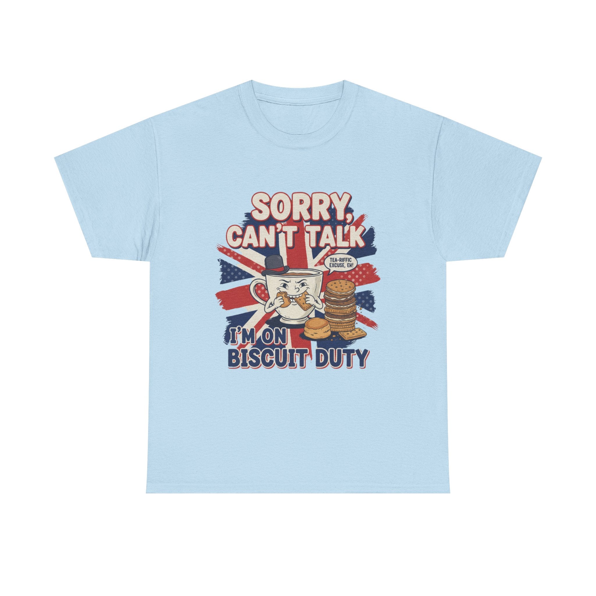 Biscuit Duty T‑Shirt - "Sorry Can't Talk, I'm On Biscuit Duty" British Tea & Biscuit Graphic Tee