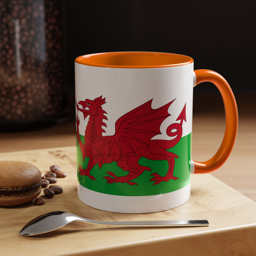Wales Flag Accent Coffee Mug (11/15oz) – Red Welsh Dragon Tea & Coffee Cup