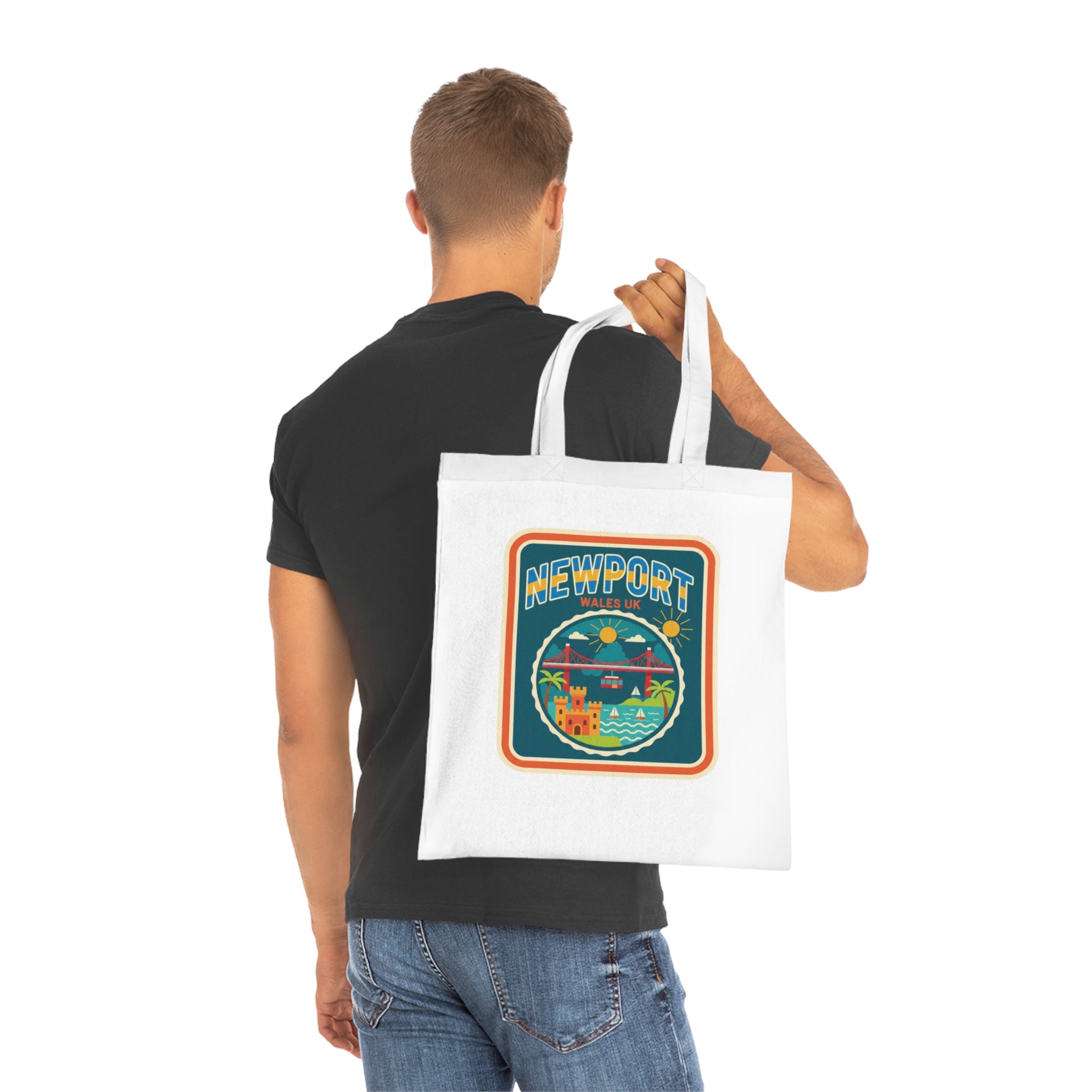 Newport Retro Coast Tote Bag — Vintage Seaside Travel Beach Market Bag