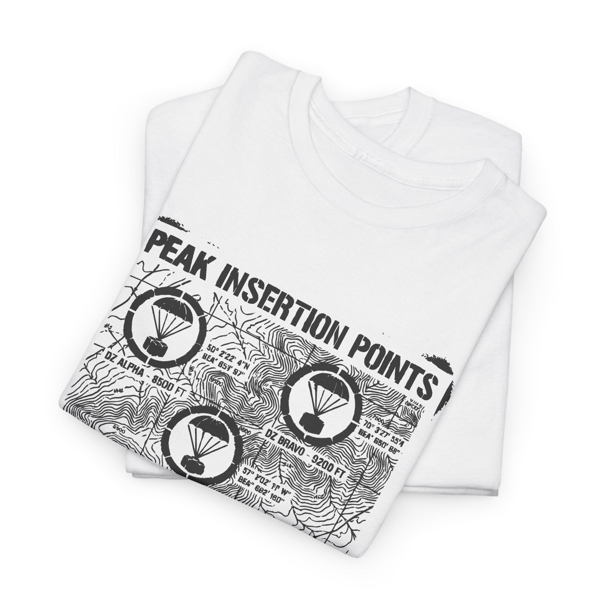Retro Mountain Schematic Graphic T-Shirt — Technical Diagram Hiking Tee