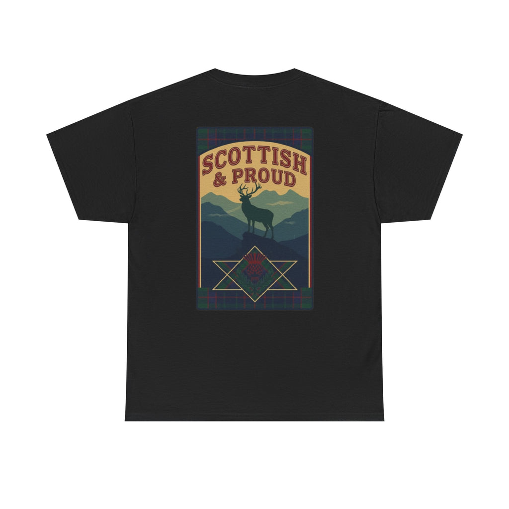Scottish & Proud T‑Shirt — Retro Stag Scotland Flag Tee