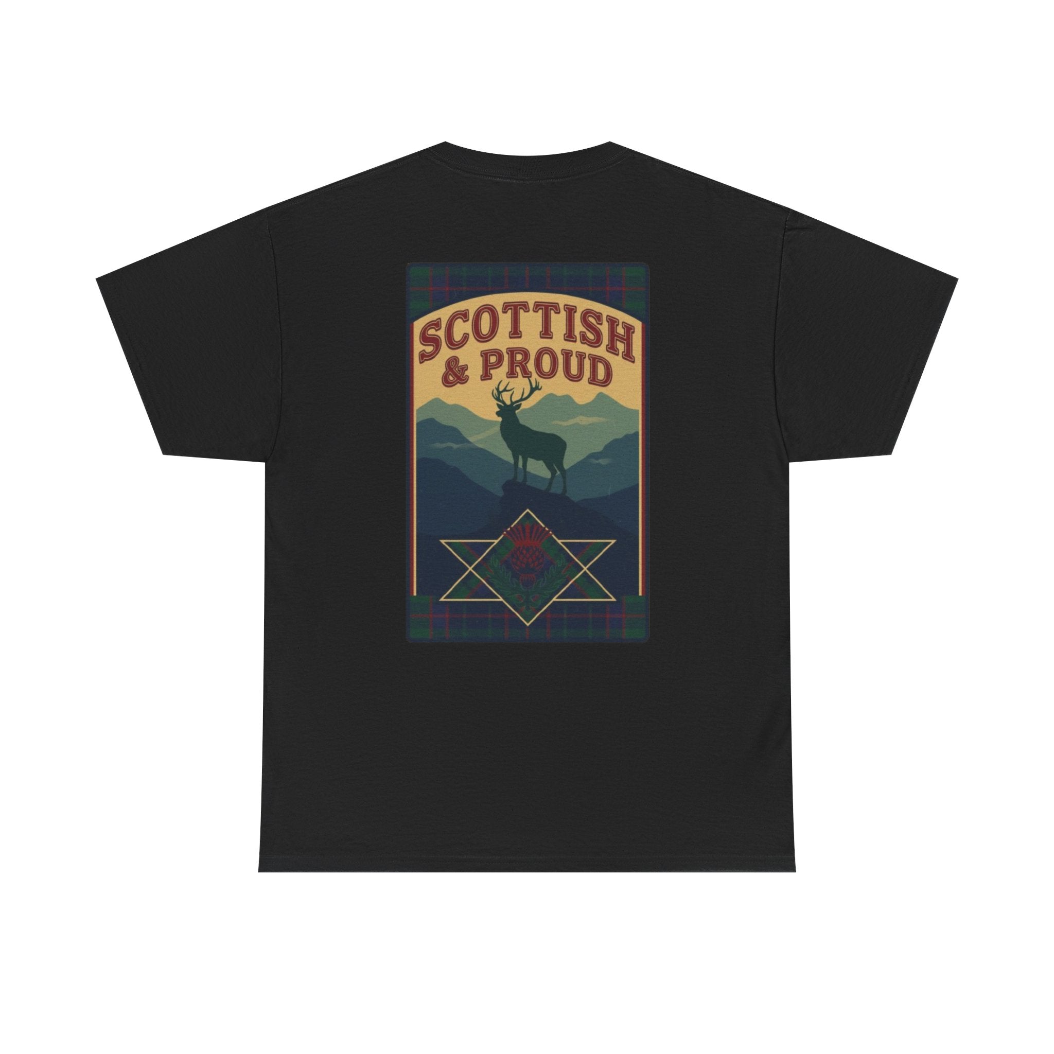 Scottish & Proud T‑Shirt — Retro Stag Scotland Flag Tee