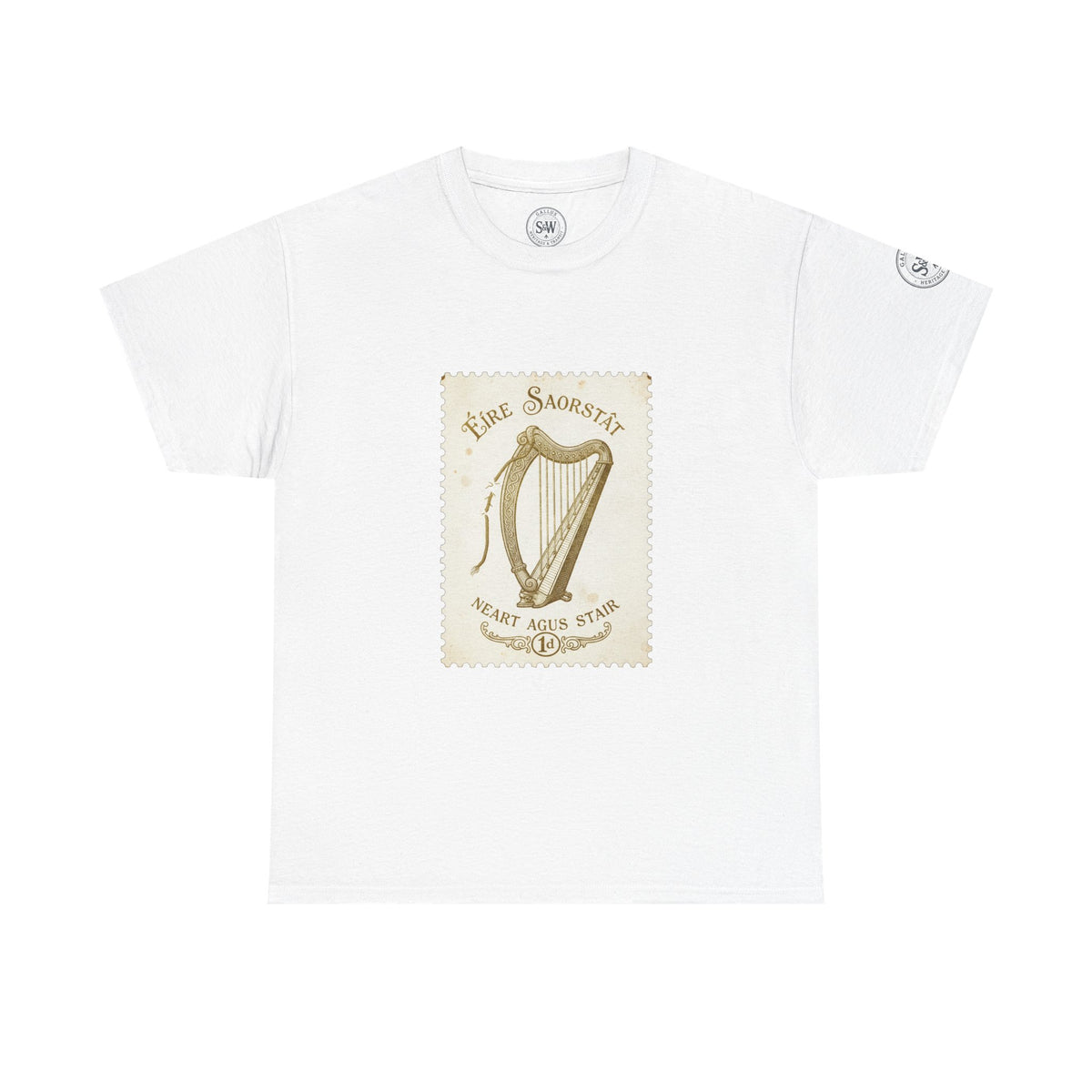 Irish Harp vintage stamp Celtic heritage T-shirt
