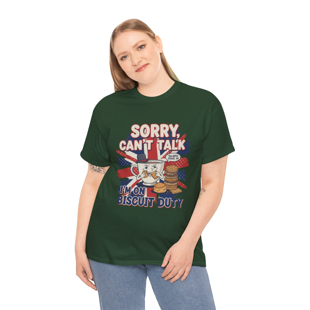 Biscuit Duty T‑Shirt - "Sorry Can't Talk, I'm On Biscuit Duty" British Tea & Biscuit Graphic Tee
