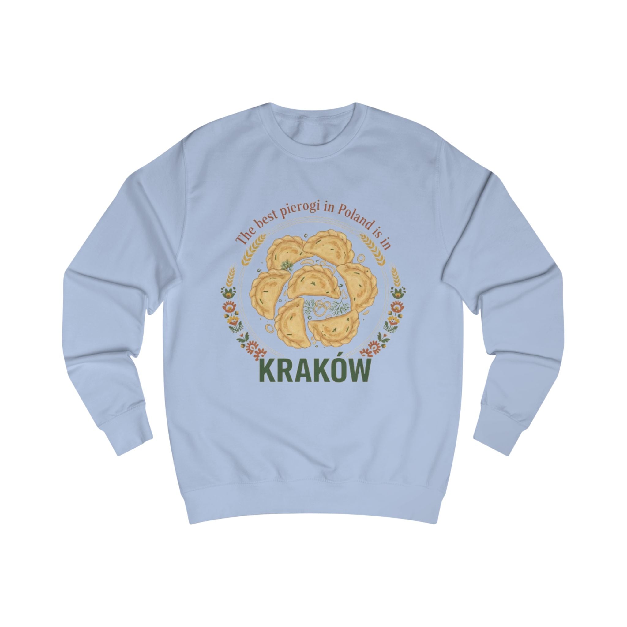 Kraków Pierogi Sweatshirt — "The best pierogi in Poland is in KRAKÓW" Cozy Polish Food Crewneck