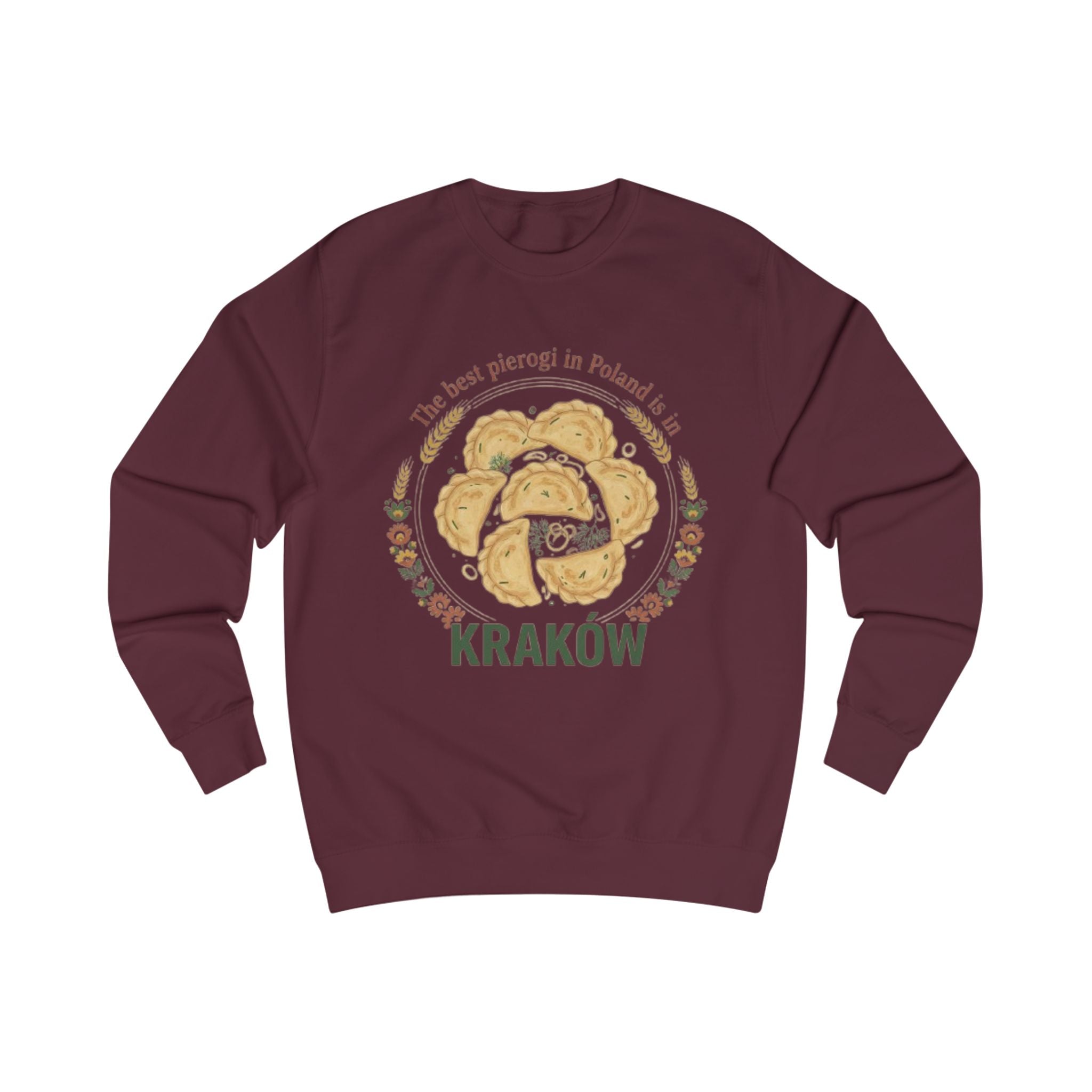 Kraków Pierogi Sweatshirt — "The best pierogi in Poland is in KRAKÓW" Cozy Polish Food Crewneck