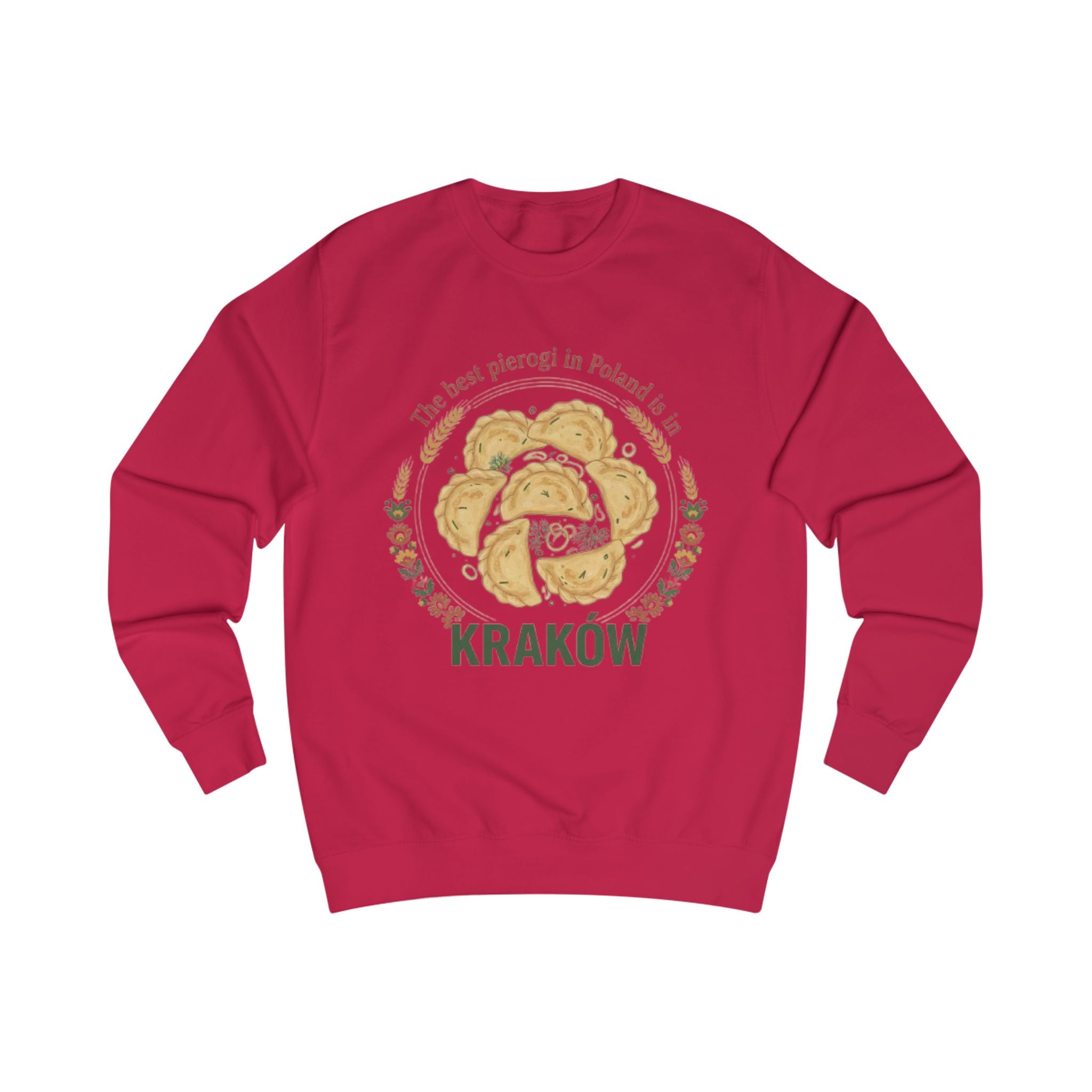 Kraków Pierogi Sweatshirt — "The best pierogi in Poland is in KRAKÓW" Cozy Polish Food Crewneck