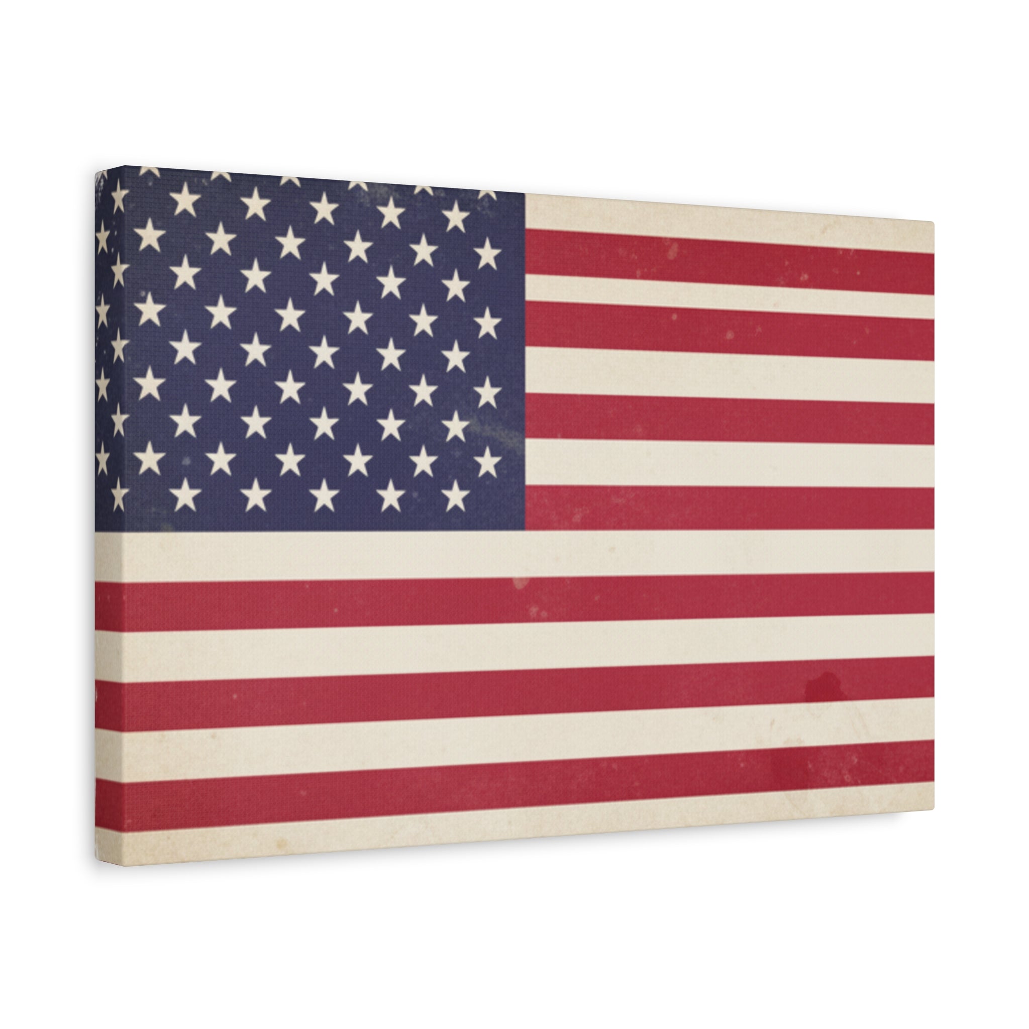 American Flag Vintage Canvas — Matte Stretched Wall Art