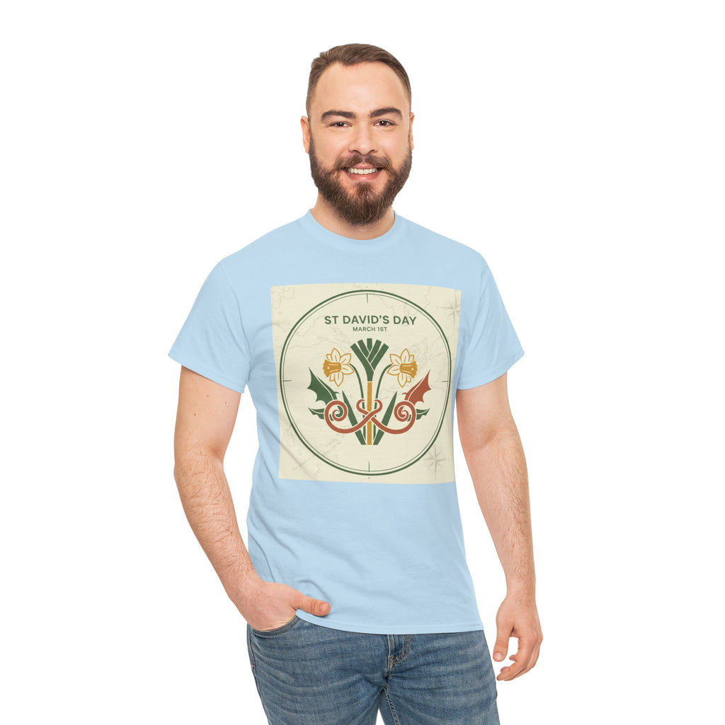 St. David's Day Floral Tee — Welsh Daffodil & Leek Celebration Shirt