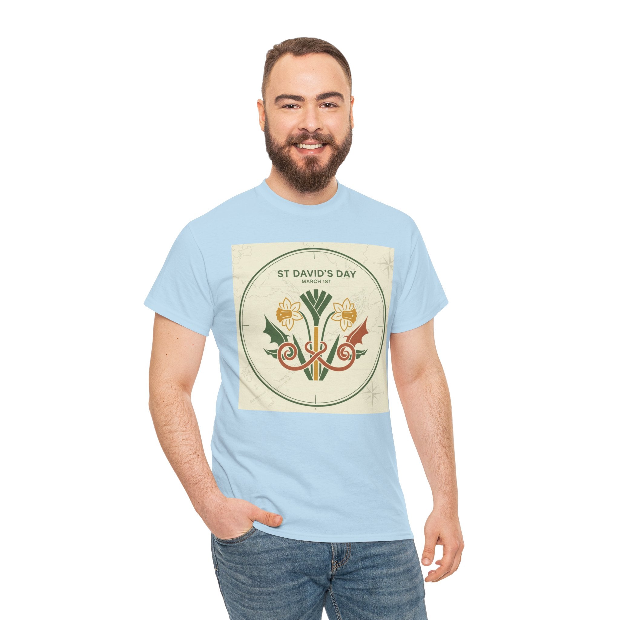 St. David's Day Floral Tee — Welsh Daffodil & Leek Celebration Shirt