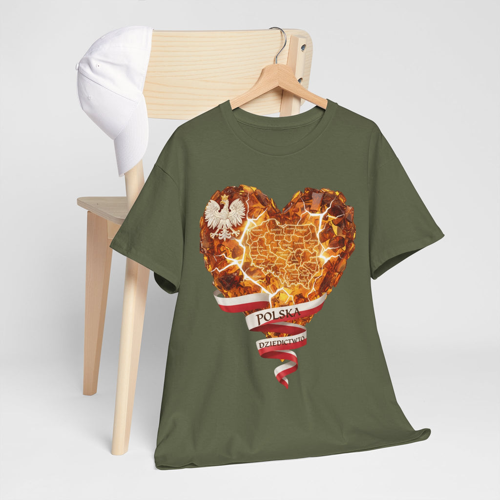 Polish Pride Heart Flame Tee | Polska Heritage T-Shirt