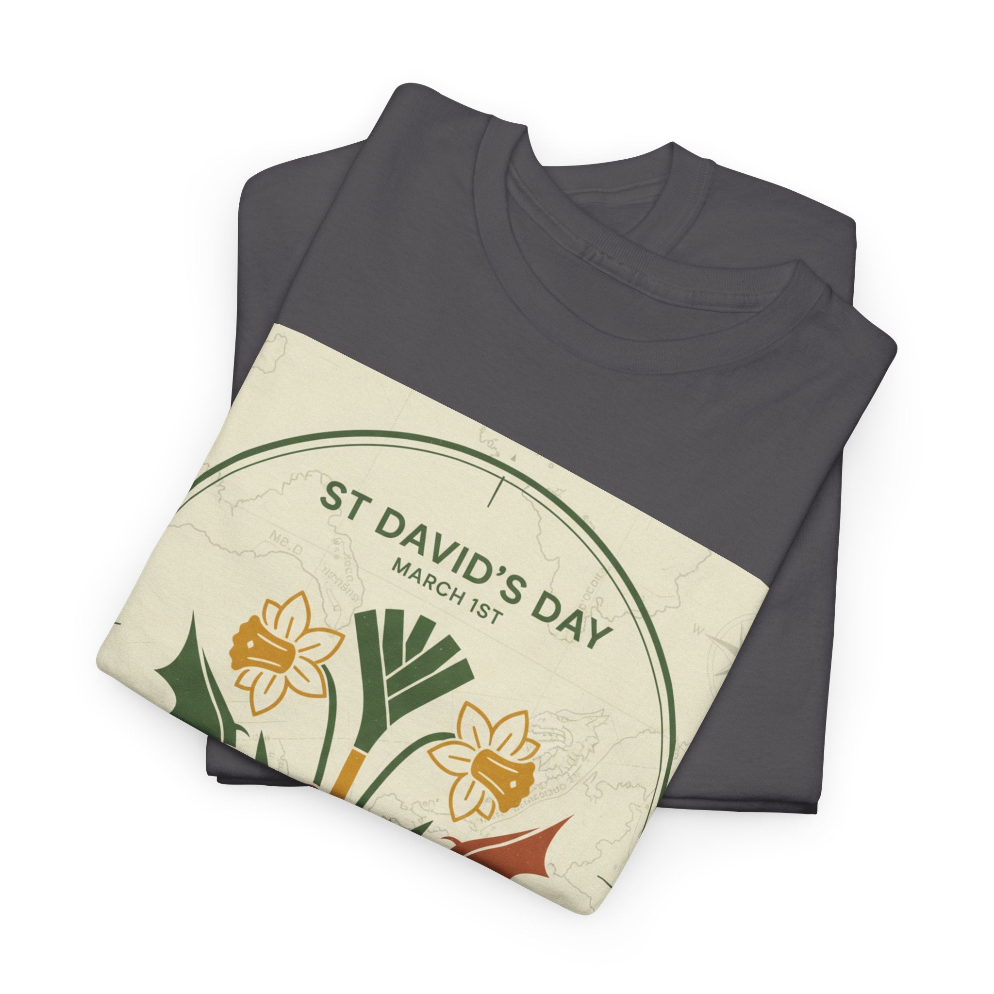 St. David's Day Floral Tee — Welsh Daffodil & Leek Celebration Shirt