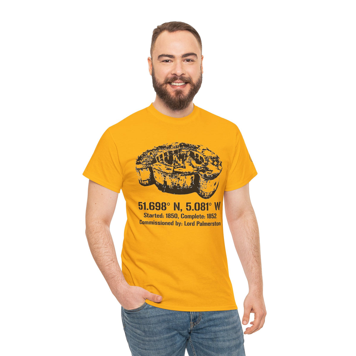 Stack Rock Fort Heritage T-Shirt — Pembrokeshire Coastal Tee — product image 4