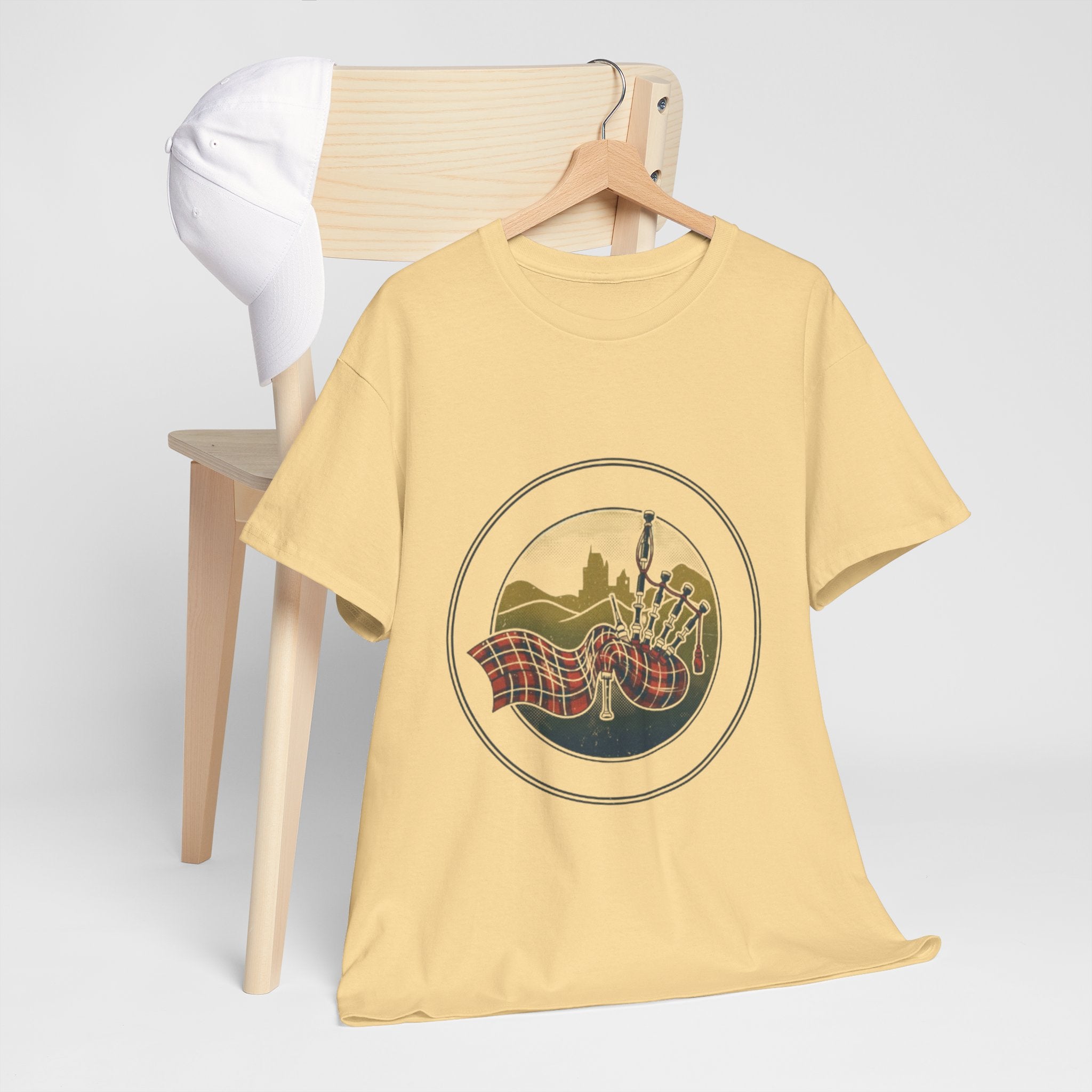 Retro Scottish Tartan & Highland Pipe Band Tee