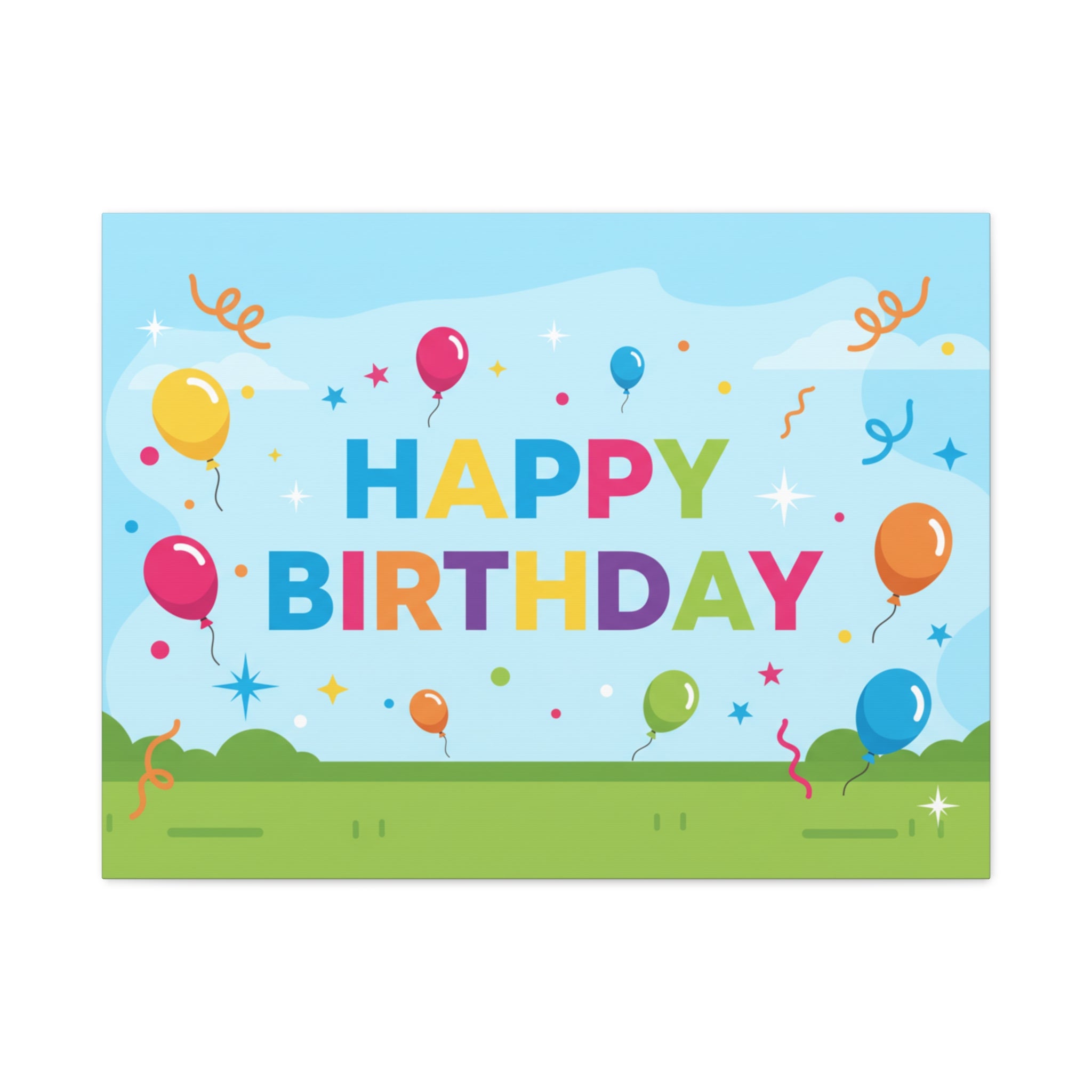 Happy Birthday Balloon Matte Canvas Wall Art