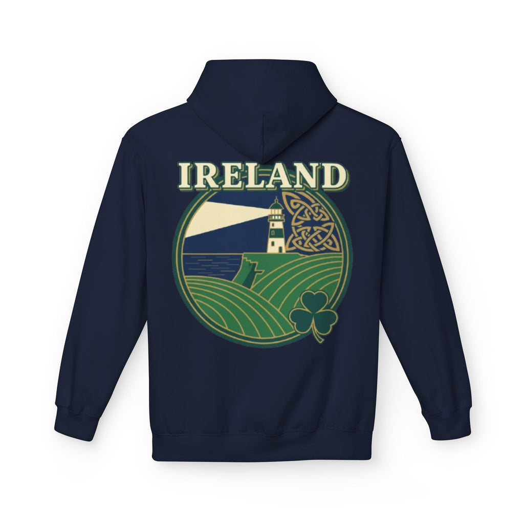 Ireland Lighthouse Hoodie — Celtic Shamrock Travel Sweatshirt