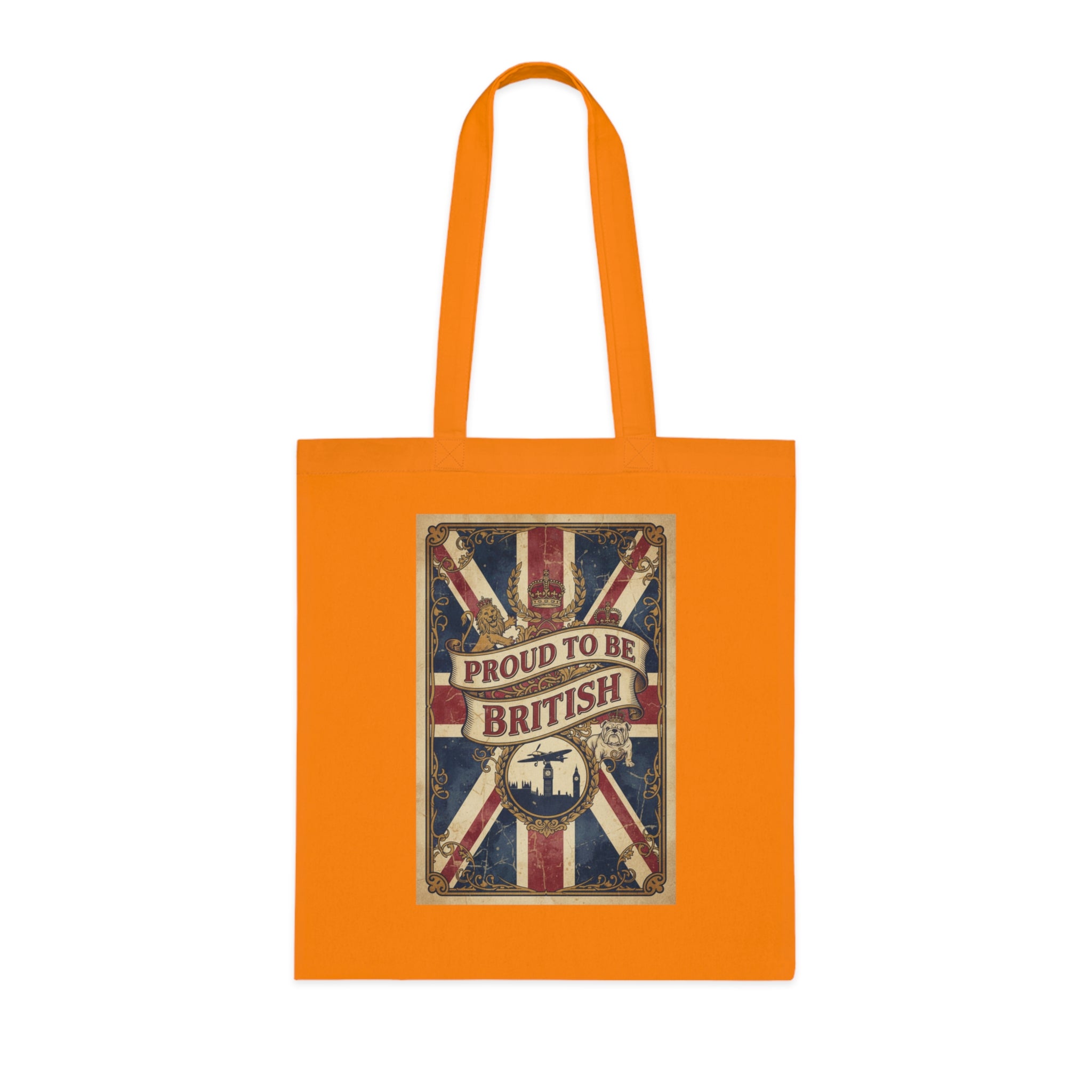 Proud to Be British Cotton Tote Bag — Union Jack Retro Flag Shopper