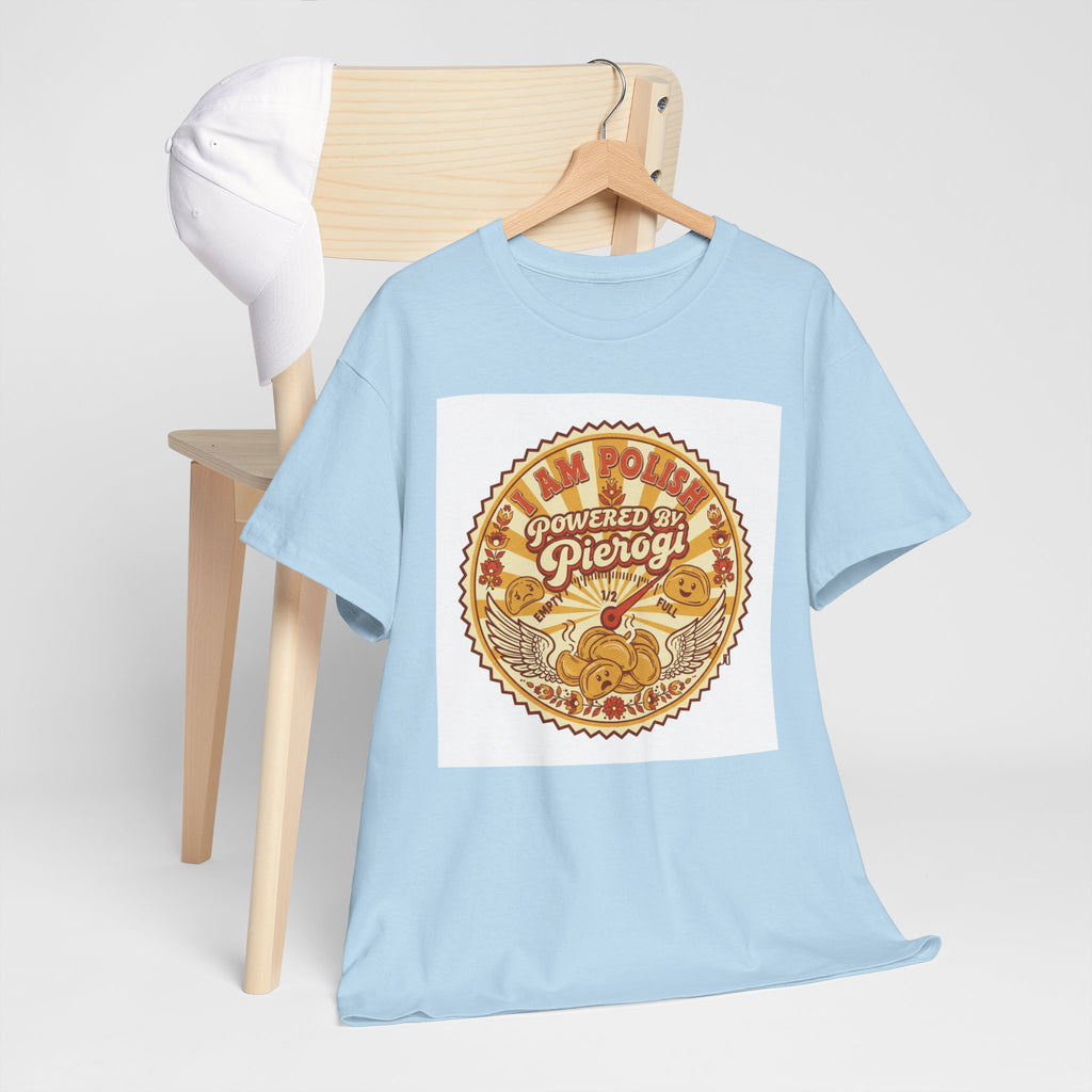 Pierogi Powered Tee — "All Power to Pierogi" Retro Food Lover T-Shirt